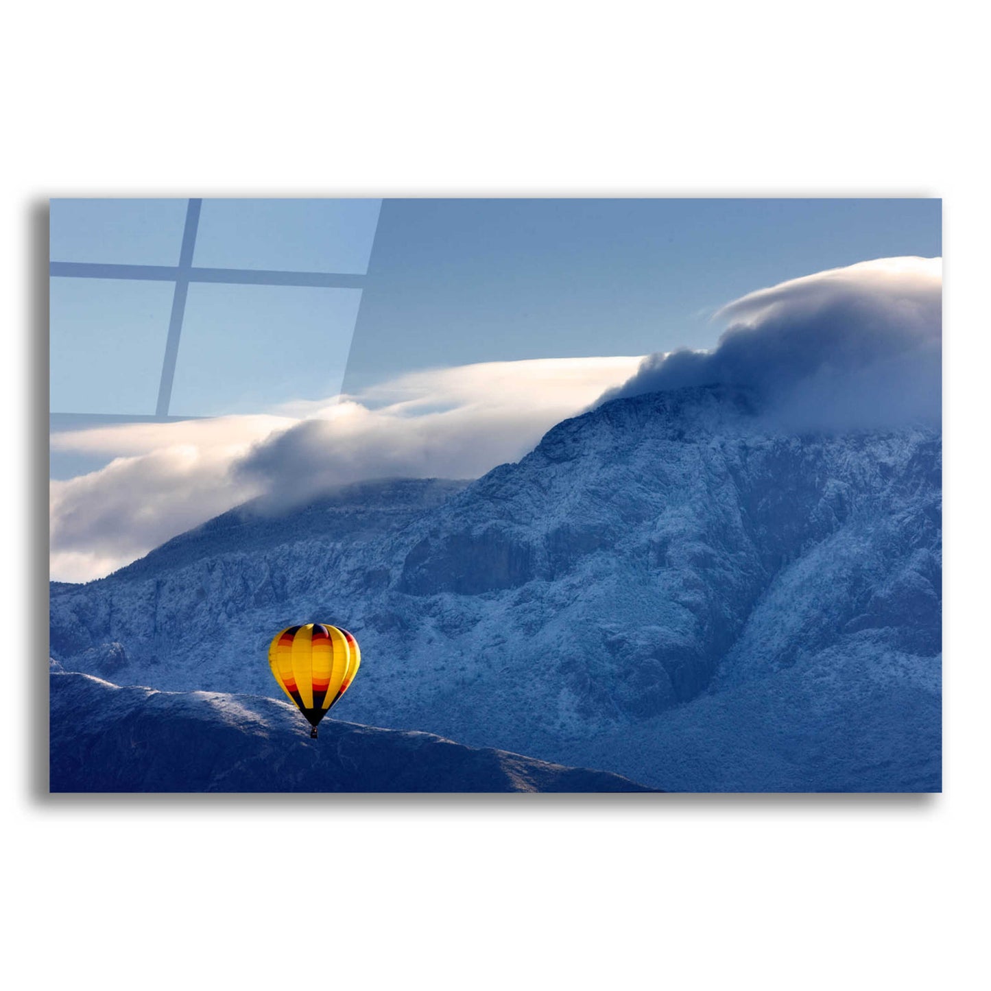 Epic Art 'Balloon Fiesta Snow' by Mike Jones, Acrylic Glass Wall Art,16x12