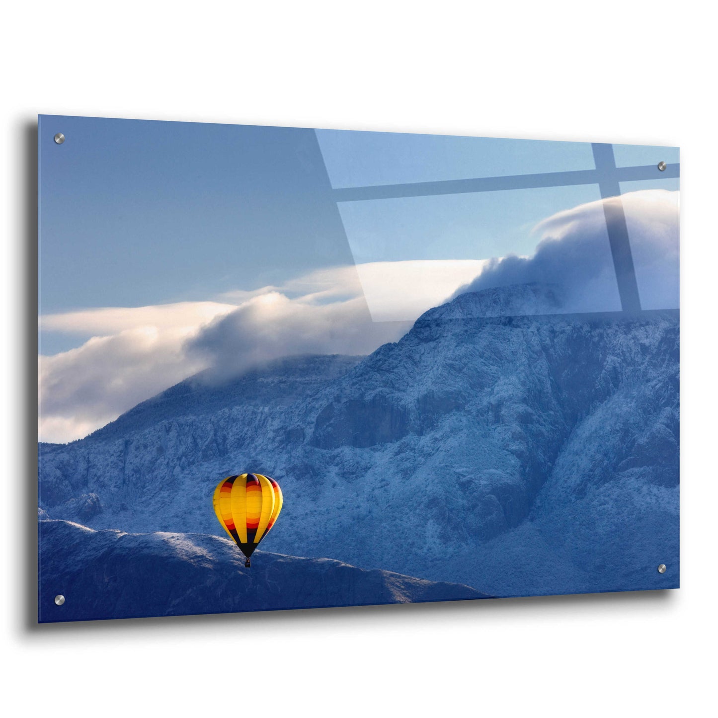 Epic Art 'Balloon Fiesta Snow' by Mike Jones, Acrylic Glass Wall Art,36x24