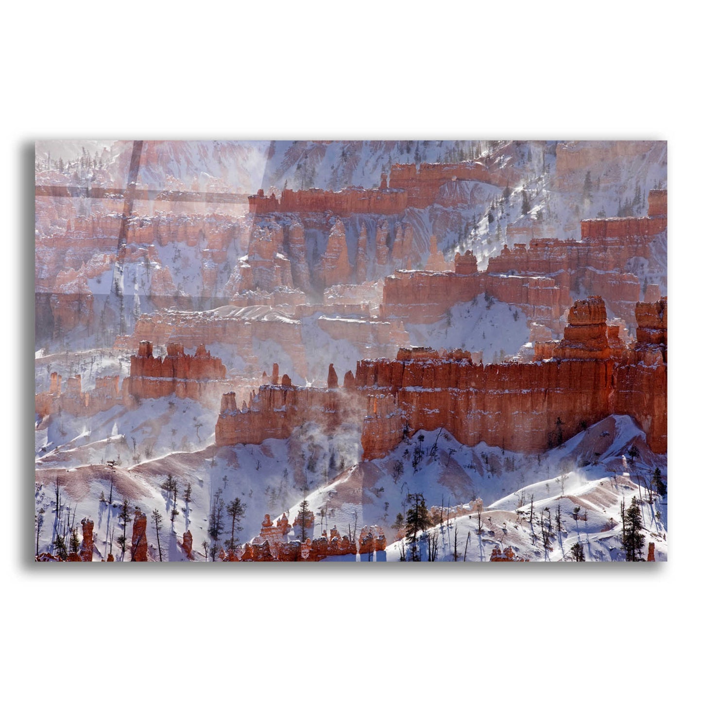 Epic Art 'Bryce Telephoto Snow' by Mike Jones, Acrylic Glass Wall Art,16x12