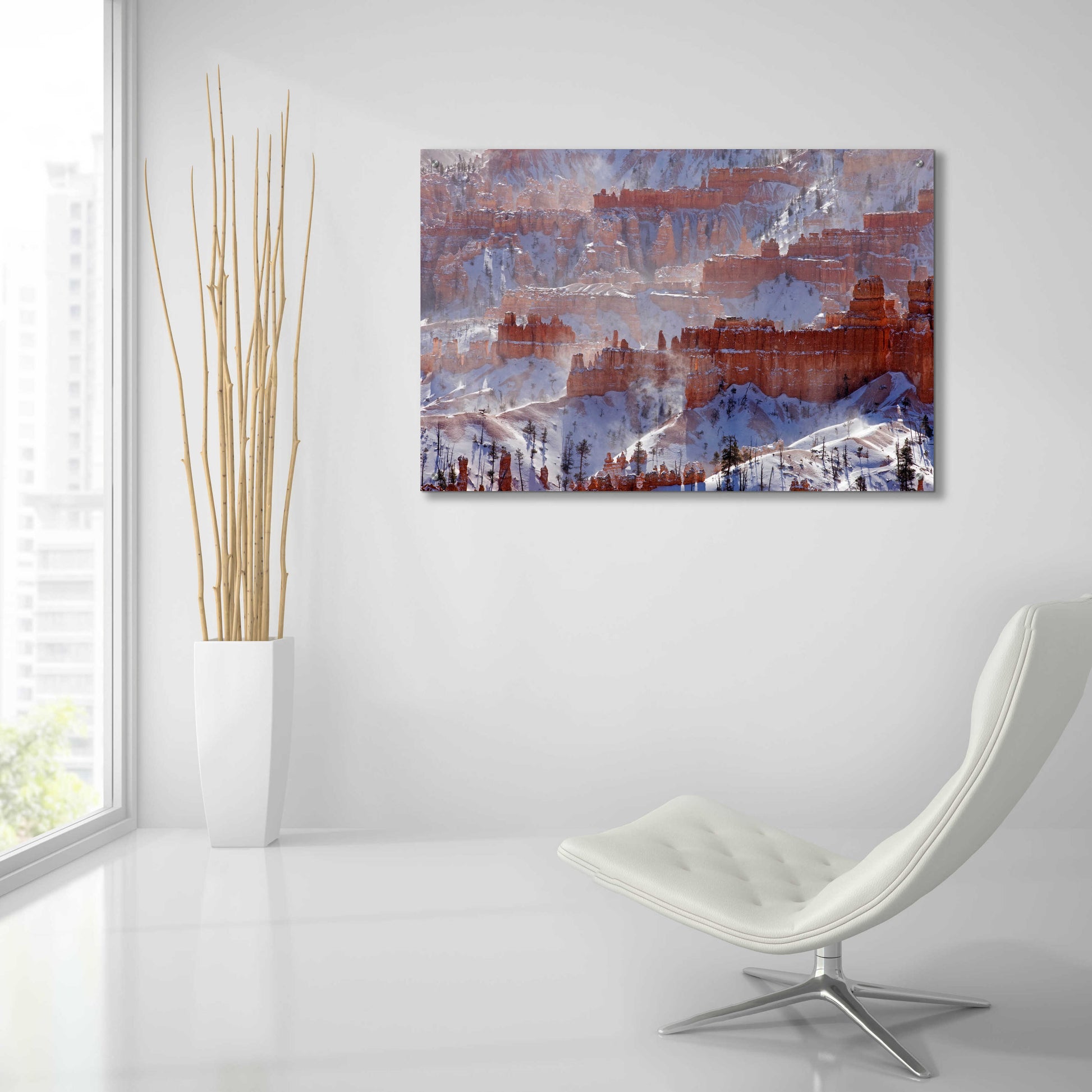 Epic Art 'Bryce Telephoto Snow' by Mike Jones, Acrylic Glass Wall Art,36x24