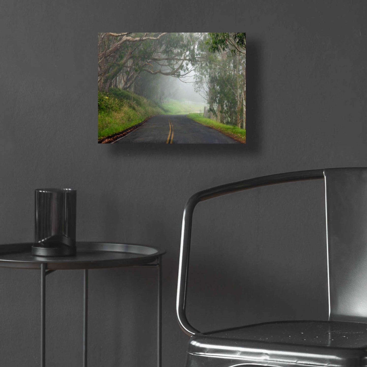 Epic Art 'Foggy Road near Dillon Beach' by Mike Jones, Acrylic Glass Wall Art,16x12