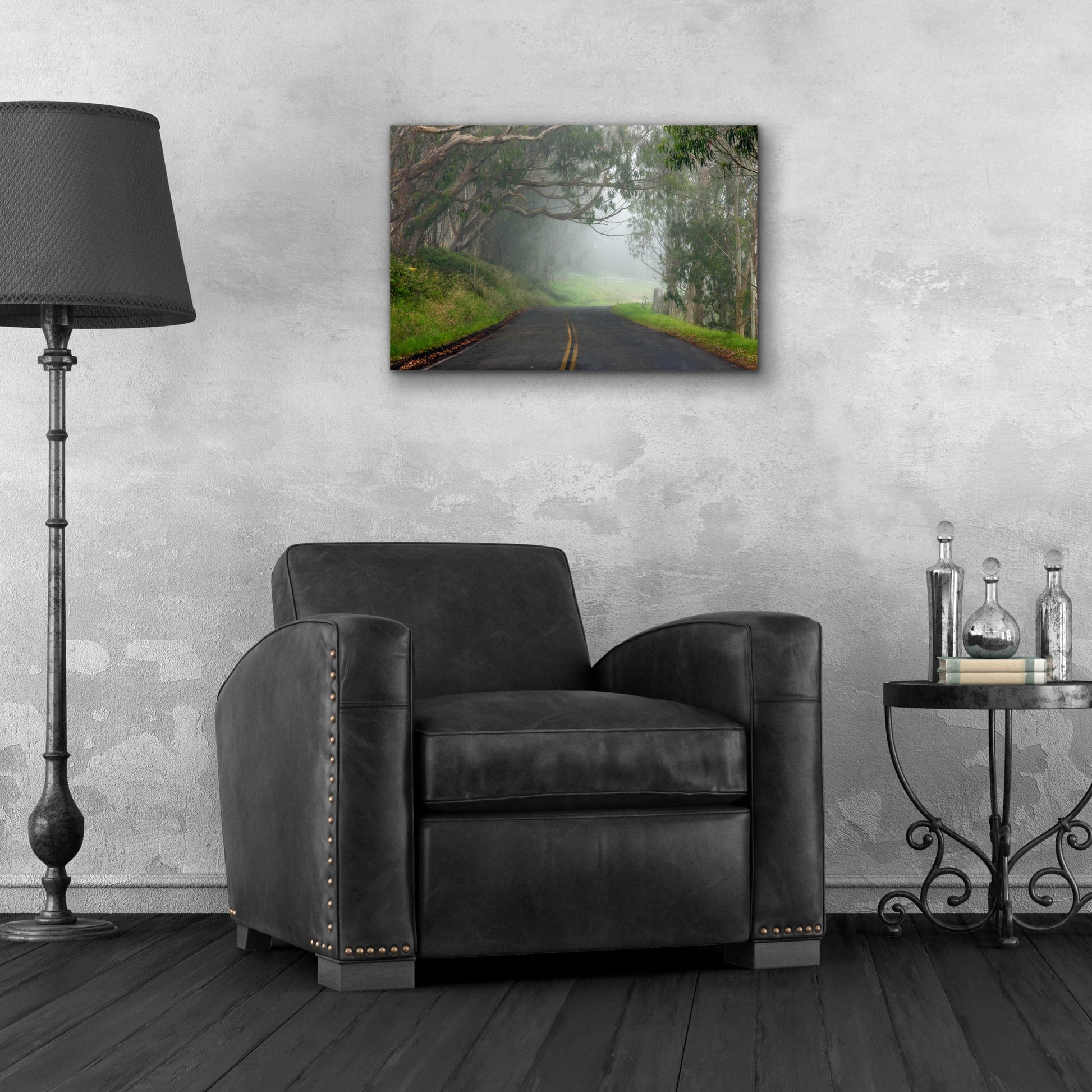 Epic Art 'Foggy Road near Dillon Beach' by Mike Jones, Acrylic Glass Wall Art,24x16