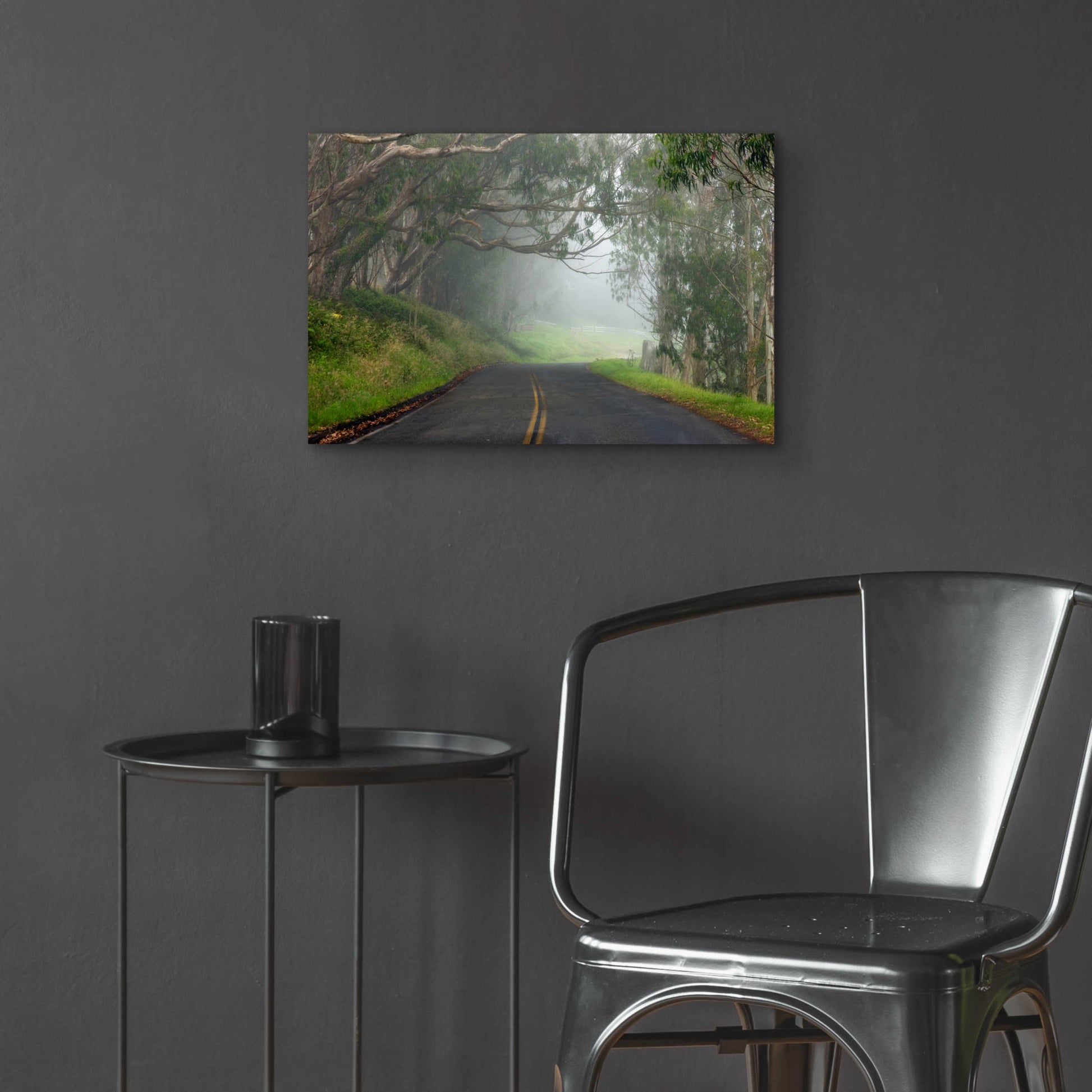 Epic Art 'Foggy Road near Dillon Beach' by Mike Jones, Acrylic Glass Wall Art,24x16