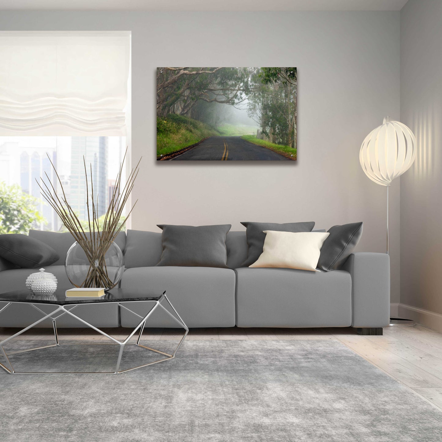 Epic Art 'Foggy Road near Dillon Beach' by Mike Jones, Acrylic Glass Wall Art,36x24