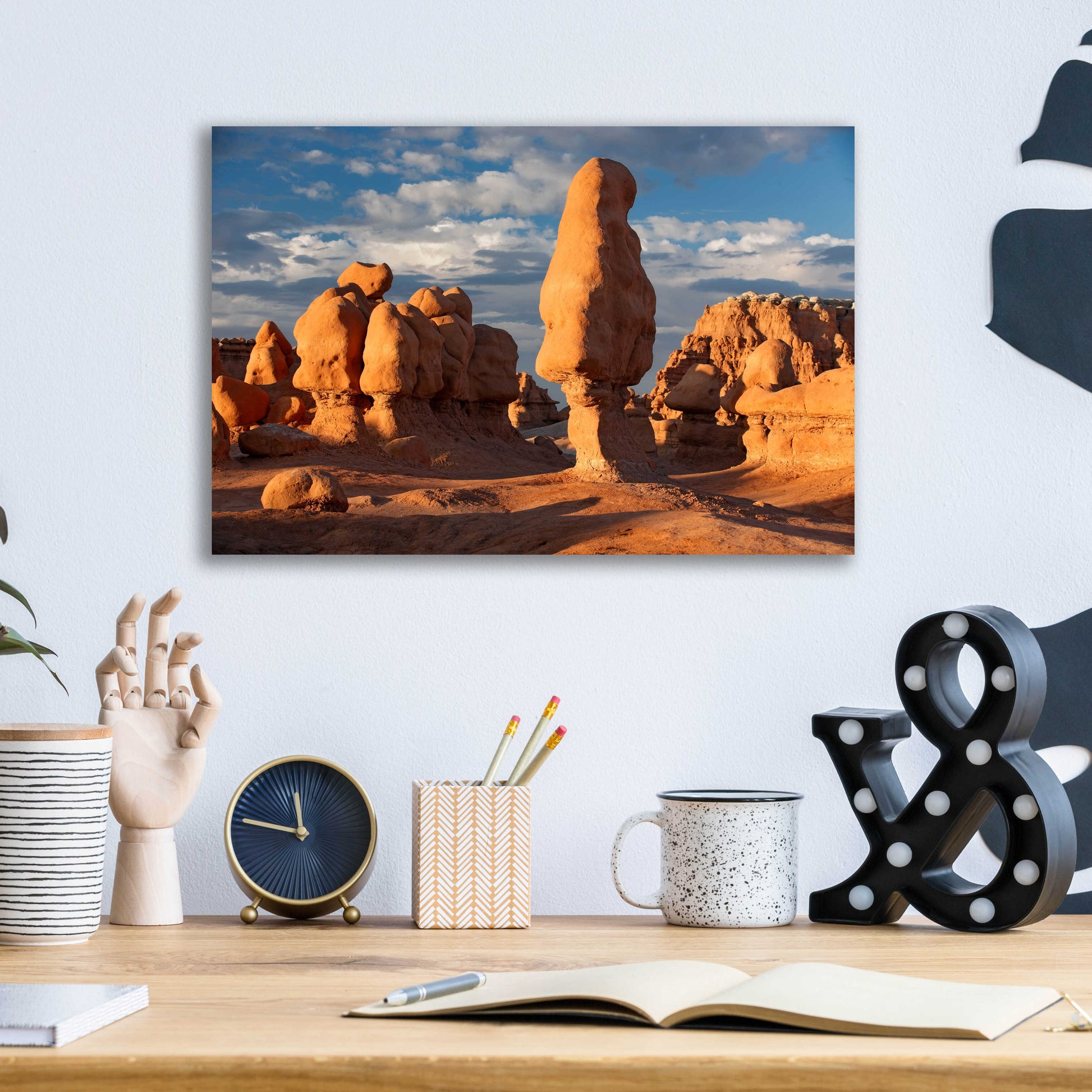 Epic Art 'Goblin Valley Tall Hoodoo' by Mike Jones, Acrylic Glass Wall Art,16x12