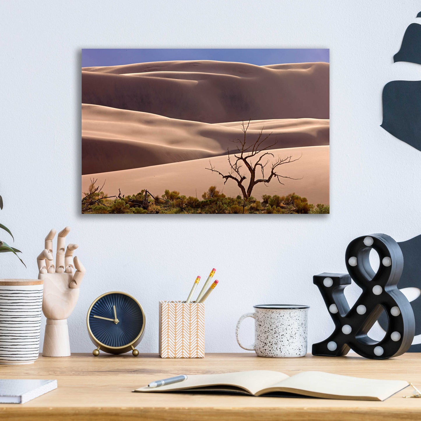 Epic Art 'Great Sand Dunes NP Tree' by Mike Jones, Acrylic Glass Wall Art,16x12