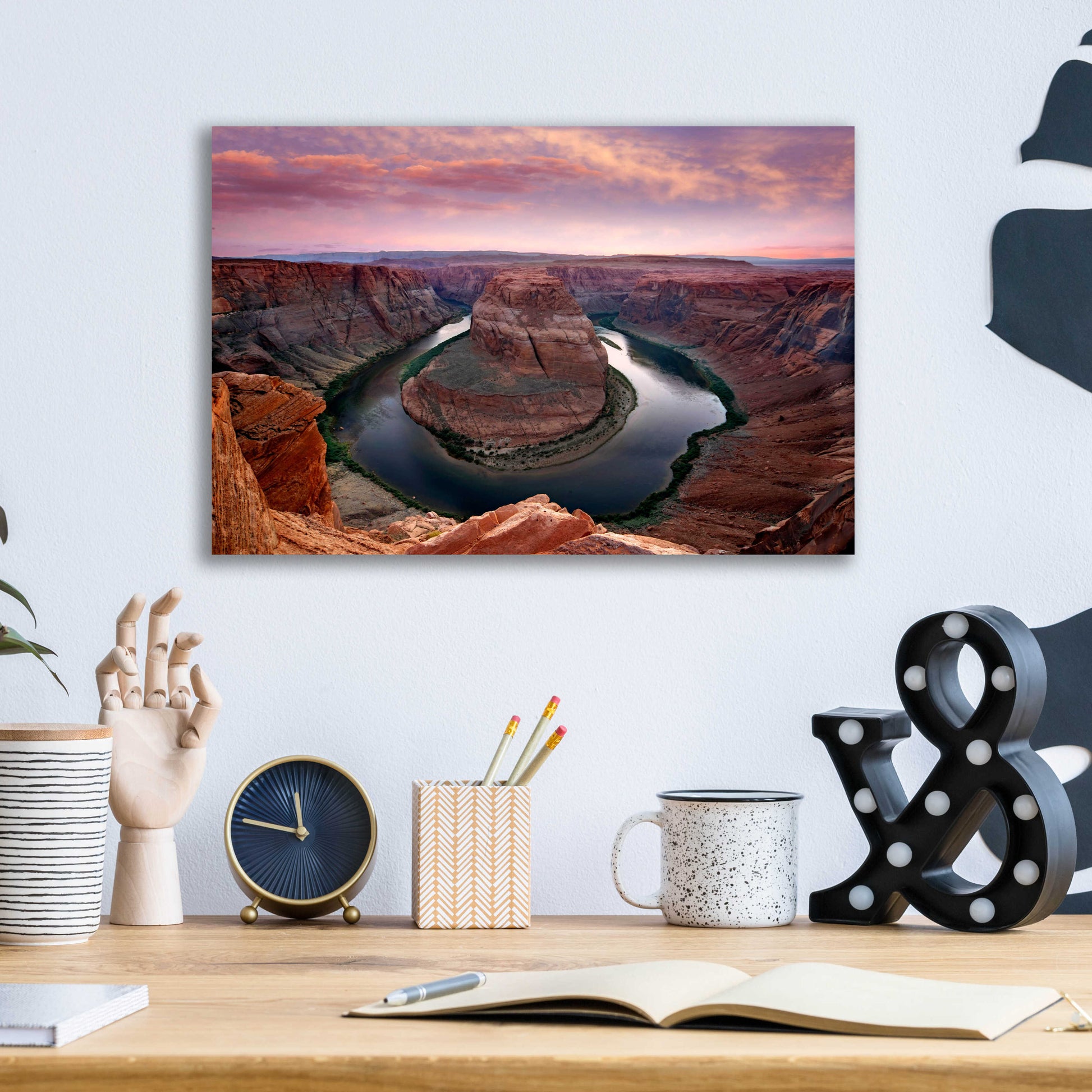 Epic Art 'Horseshoe Bend Dusk' by Mike Jones, Acrylic Glass Wall Art,16x12