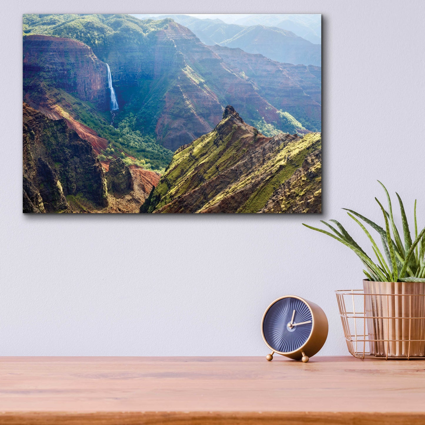 Epic Art 'Kauai Waimea Canyon Waipoo Falls' by Mike Jones, Acrylic Glass Wall Art,16x12