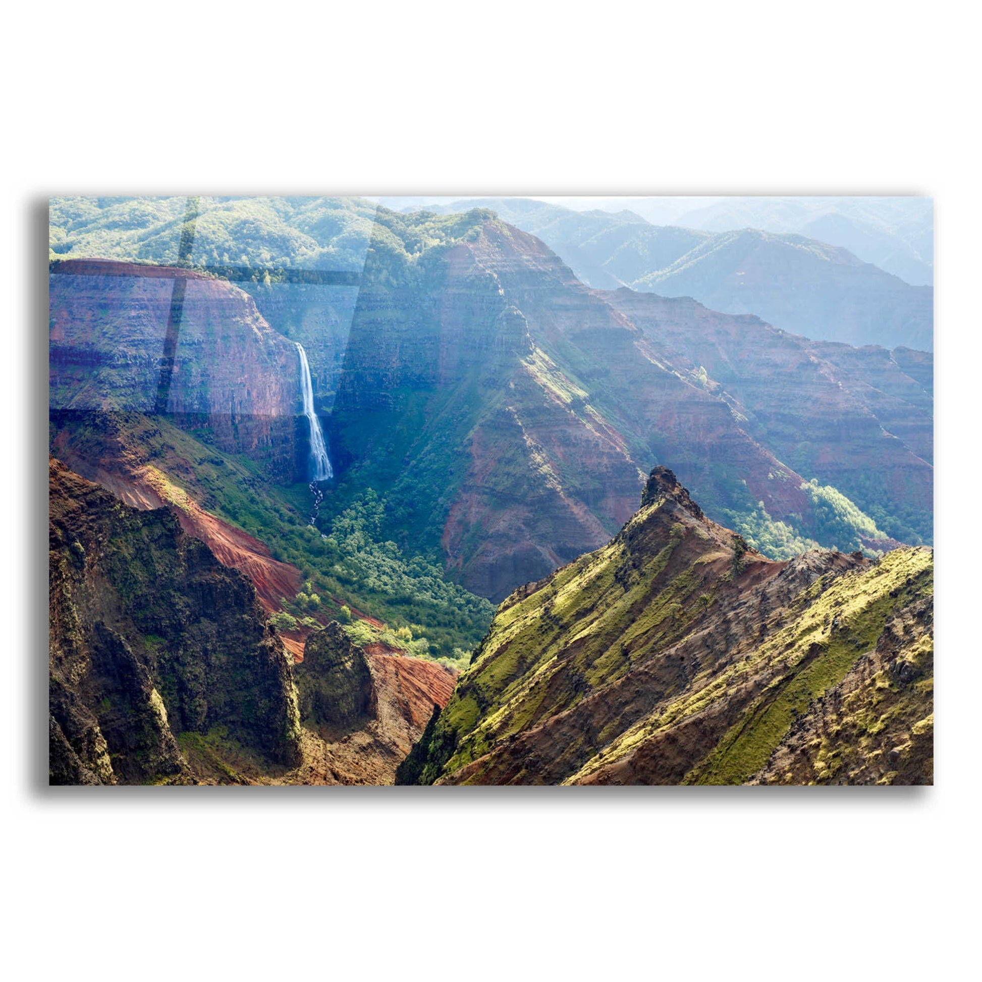 Epic Art 'Kauai Waimea Canyon Waipoo Falls' by Mike Jones, Acrylic Glass Wall Art,16x12