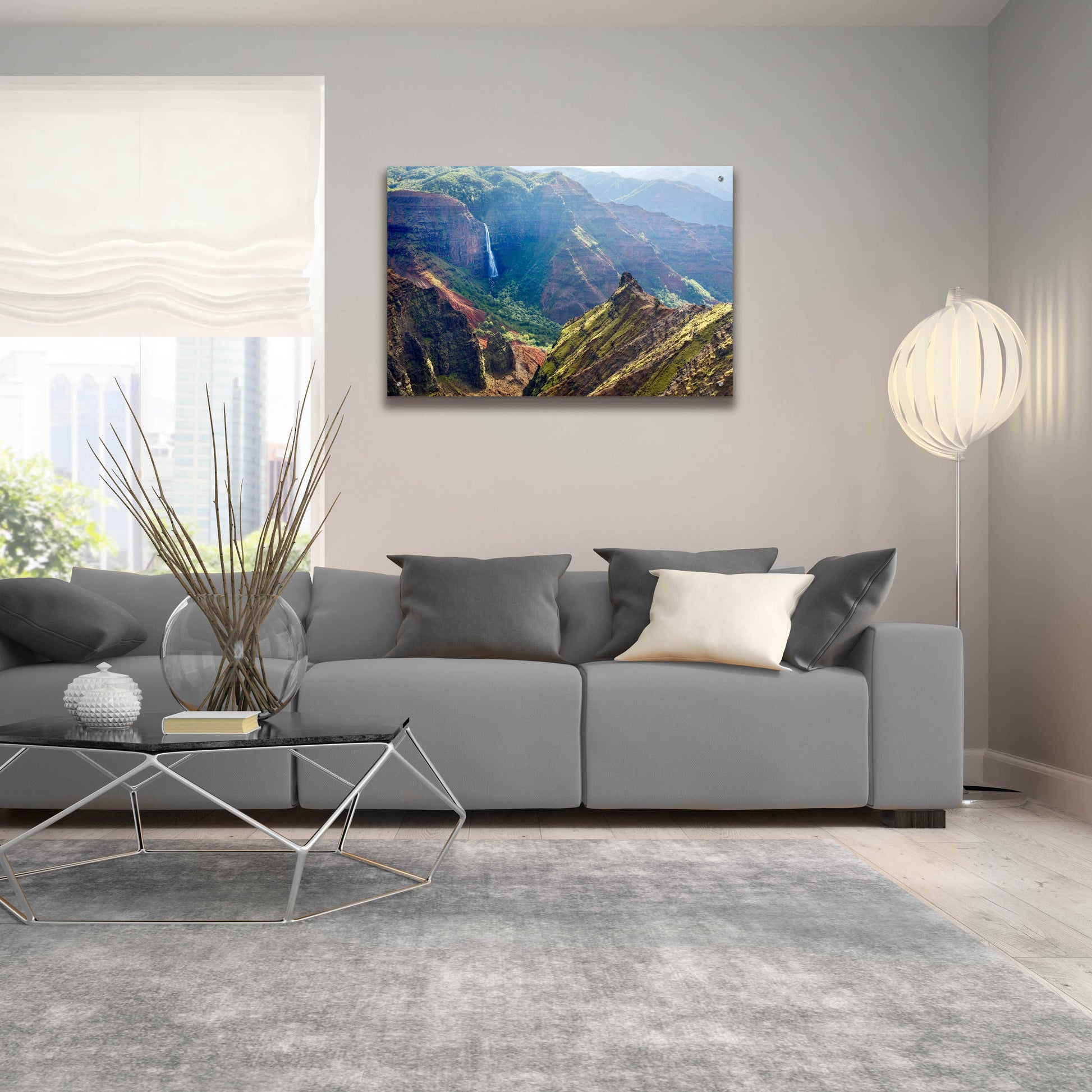 Epic Art 'Kauai Waimea Canyon Waipoo Falls' by Mike Jones, Acrylic Glass Wall Art,36x24