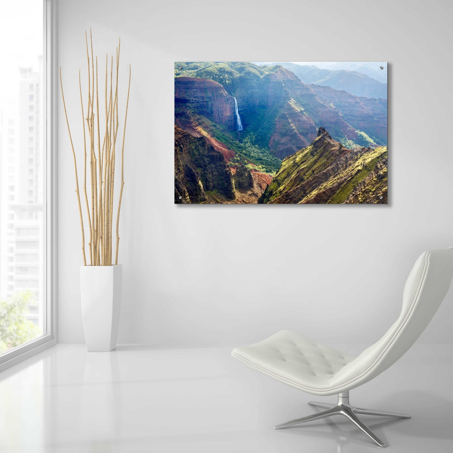 Epic Art 'Kauai Waimea Canyon Waipoo Falls' by Mike Jones, Acrylic Glass Wall Art,36x24