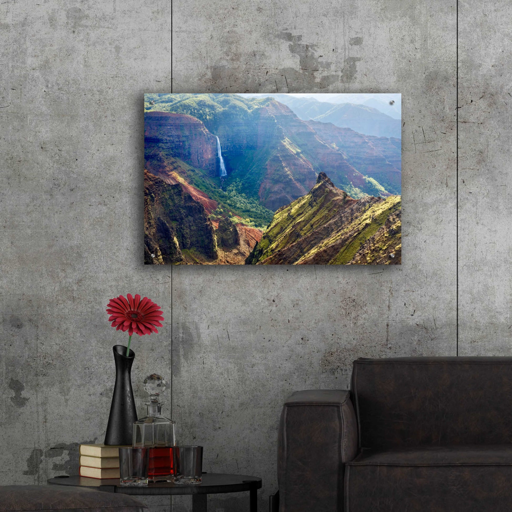 Epic Art 'Kauai Waimea Canyon Waipoo Falls' by Mike Jones, Acrylic Glass Wall Art,36x24