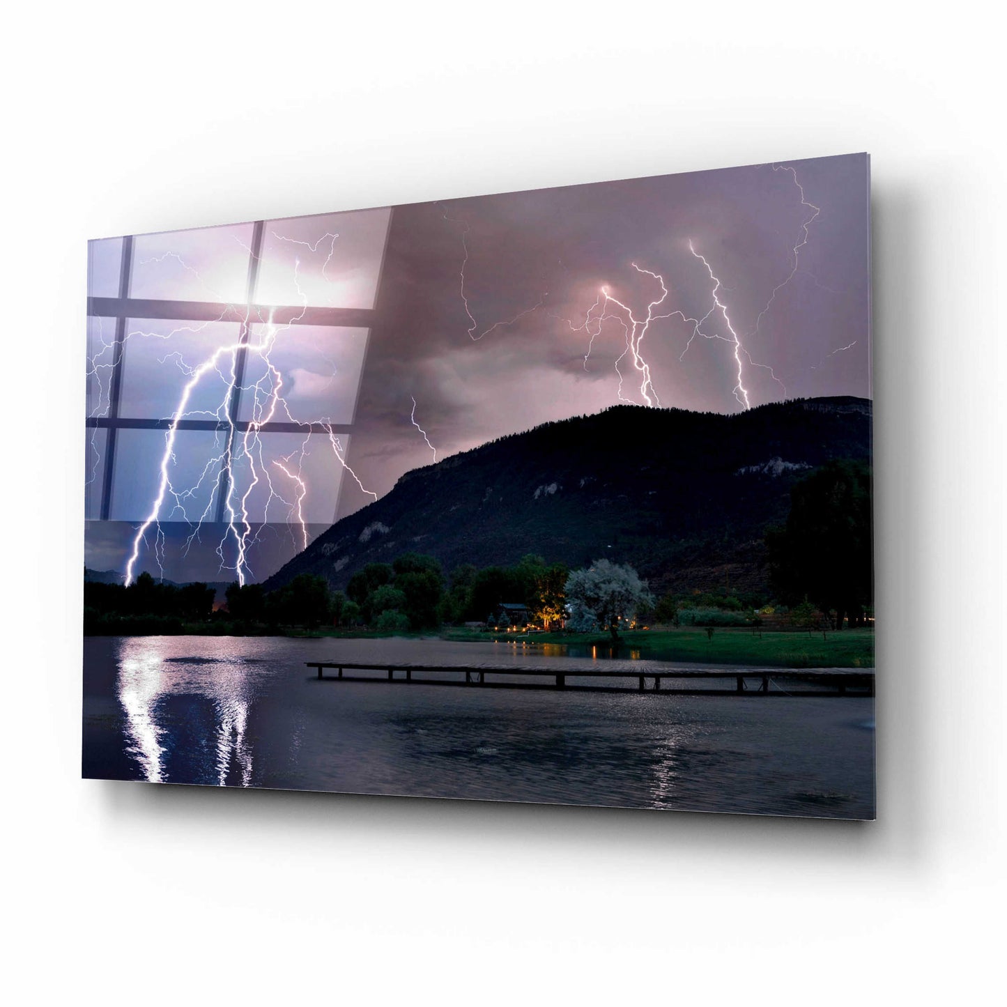 Epic Art 'Lightning Campground' by Mike Jones, Acrylic Glass Wall Art,16x12