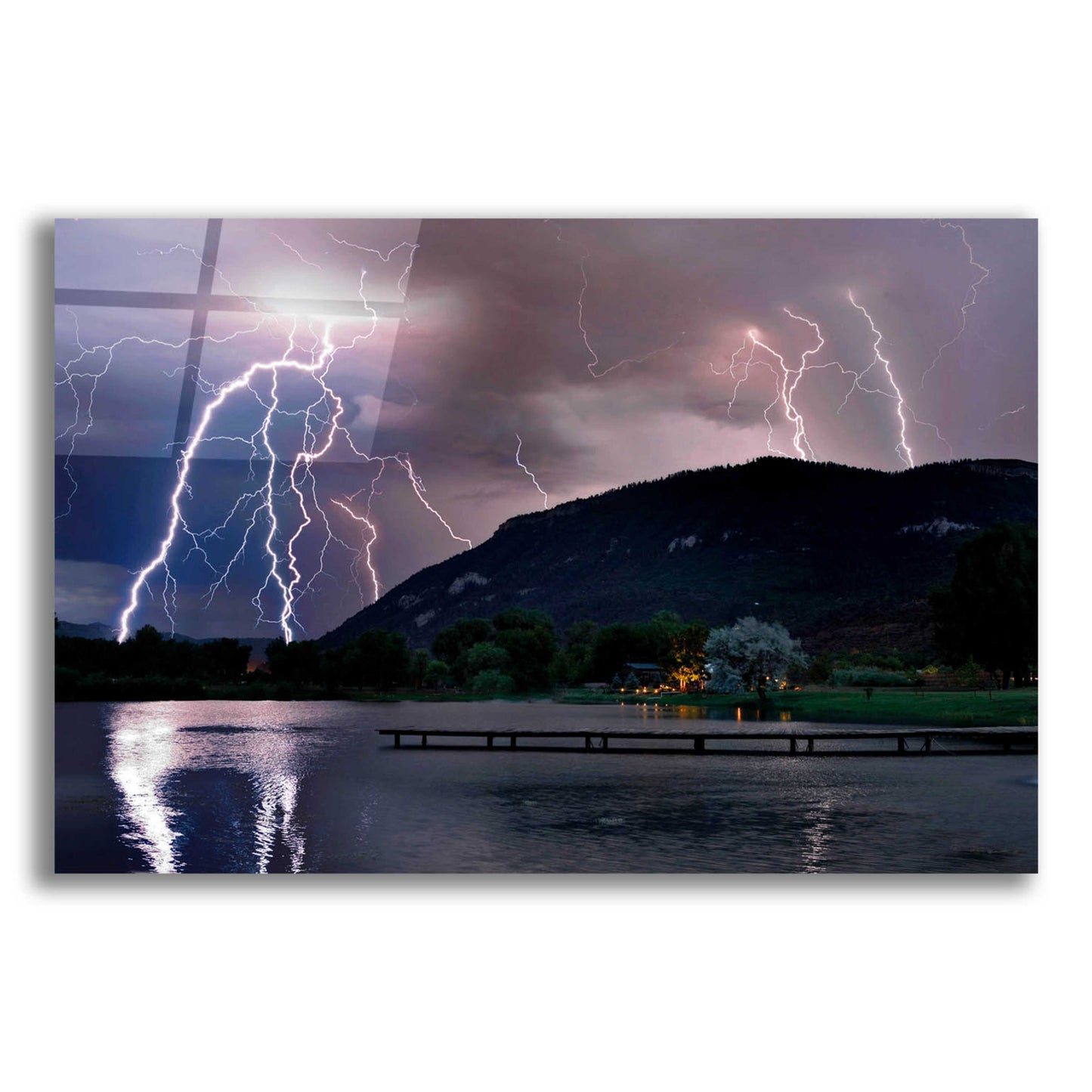 Epic Art 'Lightning Campground' by Mike Jones, Acrylic Glass Wall Art,16x12