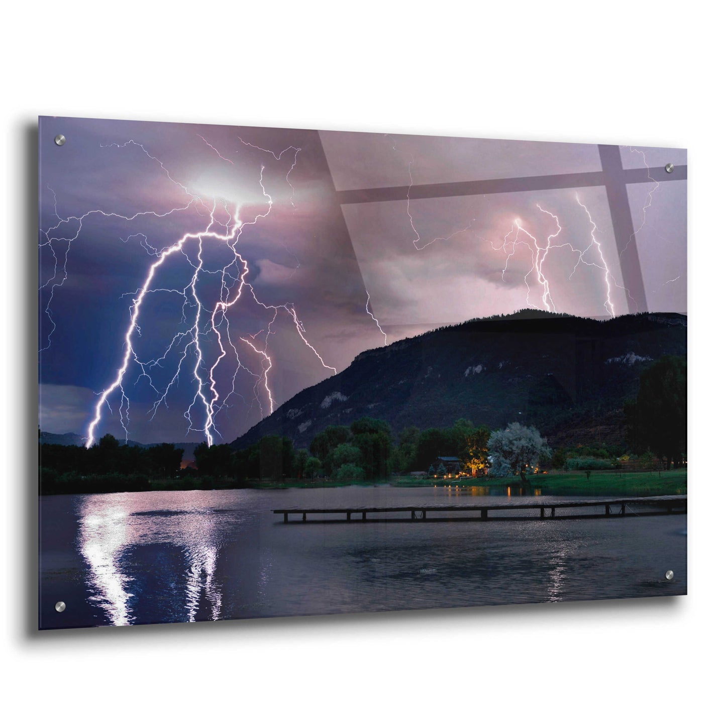 Epic Art 'Lightning Campground' by Mike Jones, Acrylic Glass Wall Art,36x24