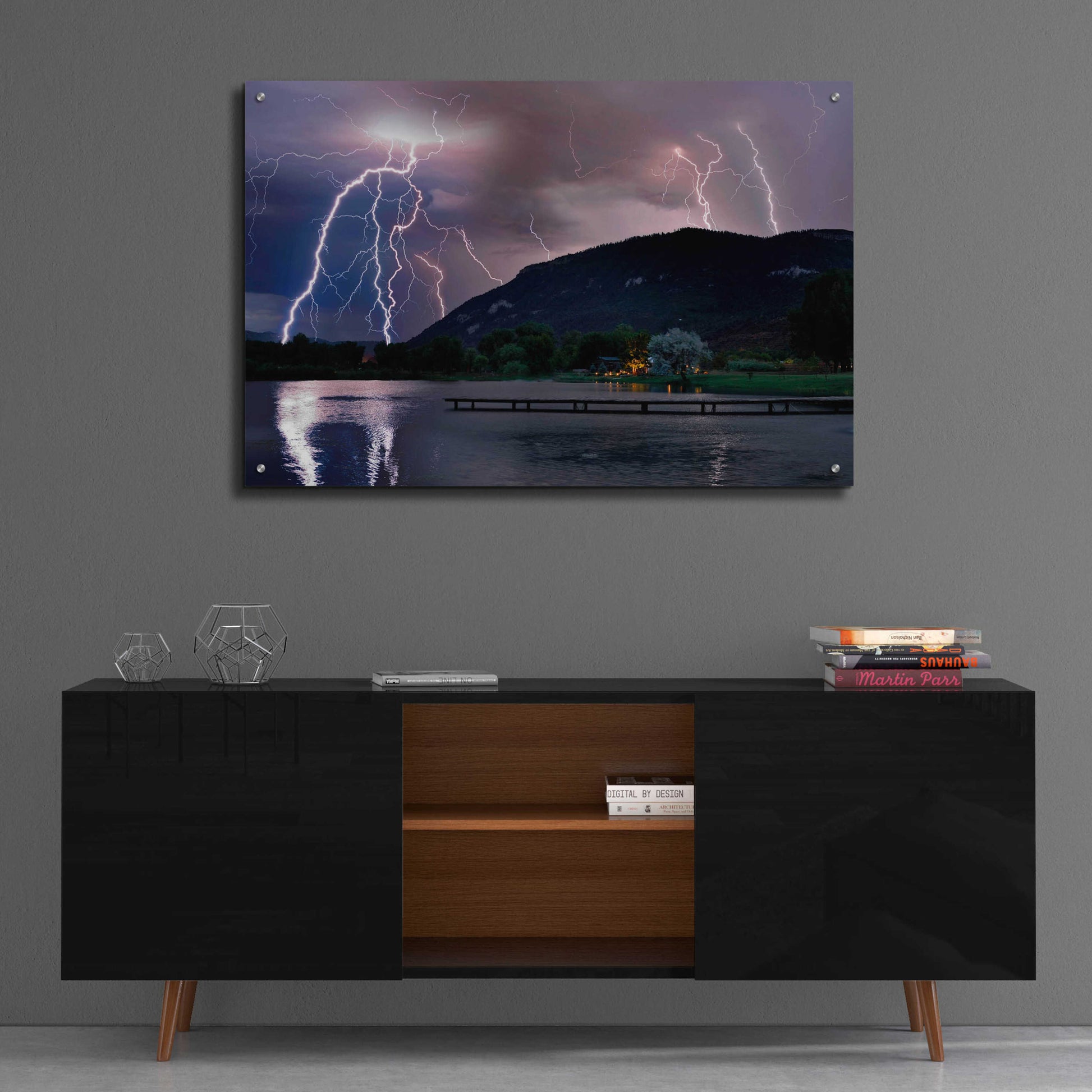 Epic Art 'Lightning Campground' by Mike Jones, Acrylic Glass Wall Art,36x24