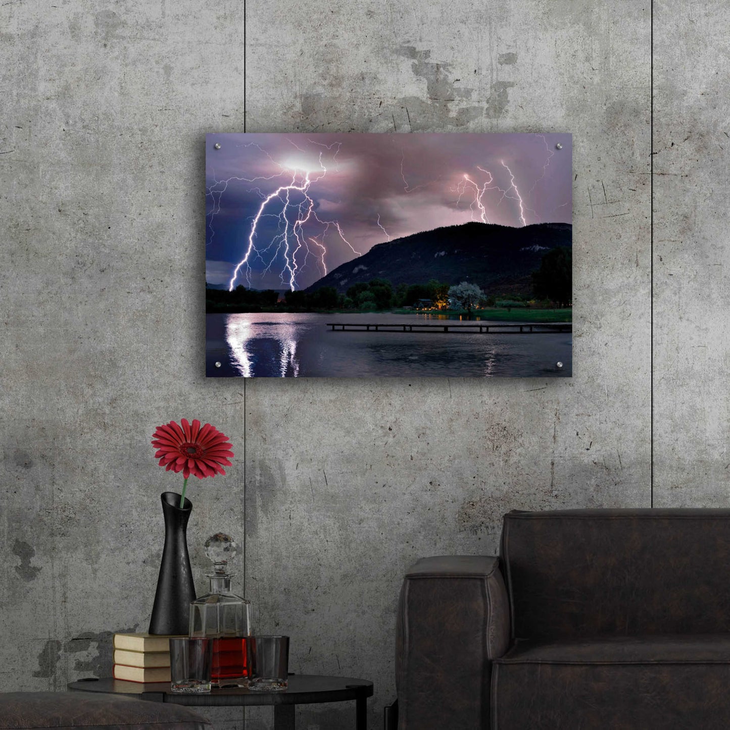 Epic Art 'Lightning Campground' by Mike Jones, Acrylic Glass Wall Art,36x24