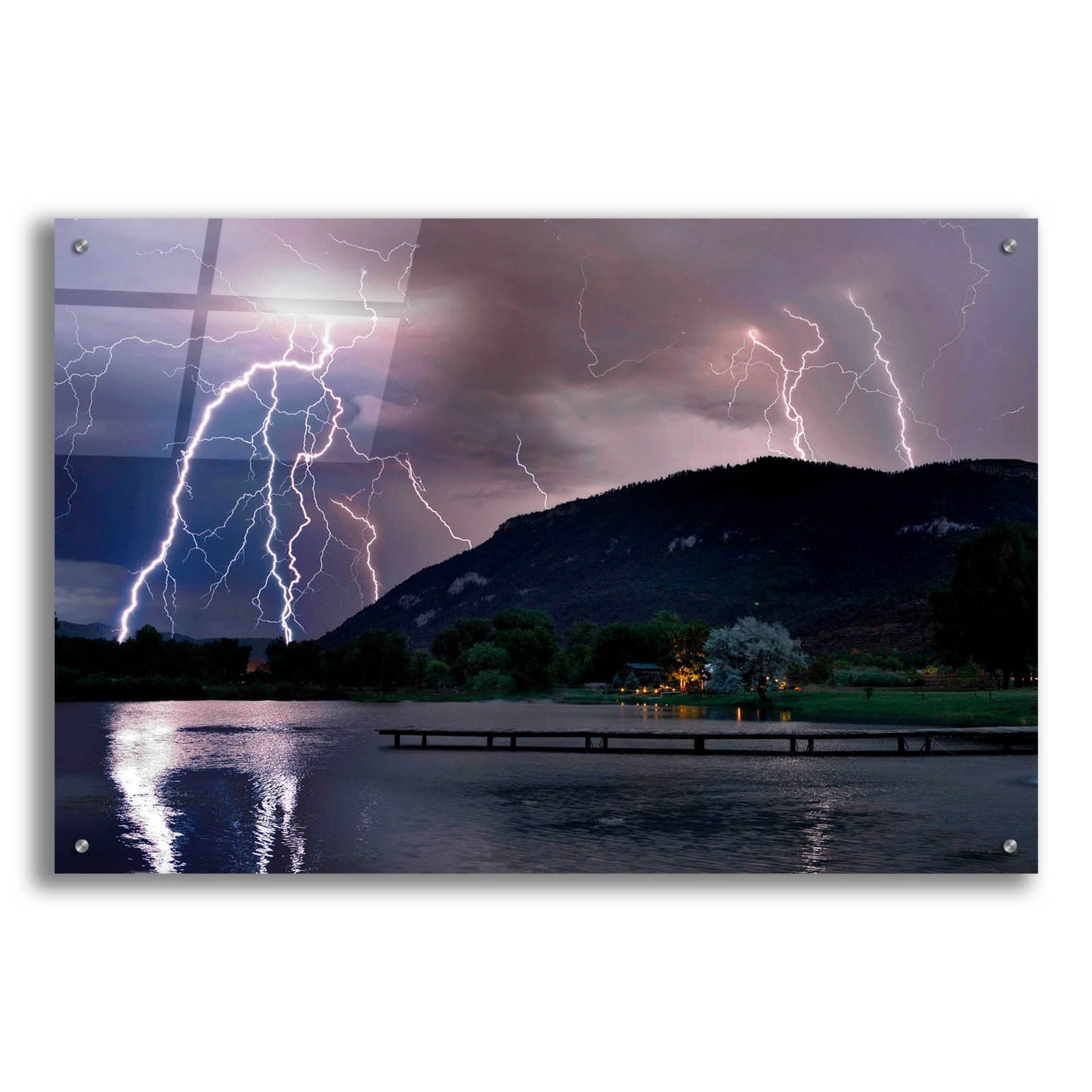 Epic Art 'Lightning Campground' by Mike Jones, Acrylic Glass Wall Art,36x24