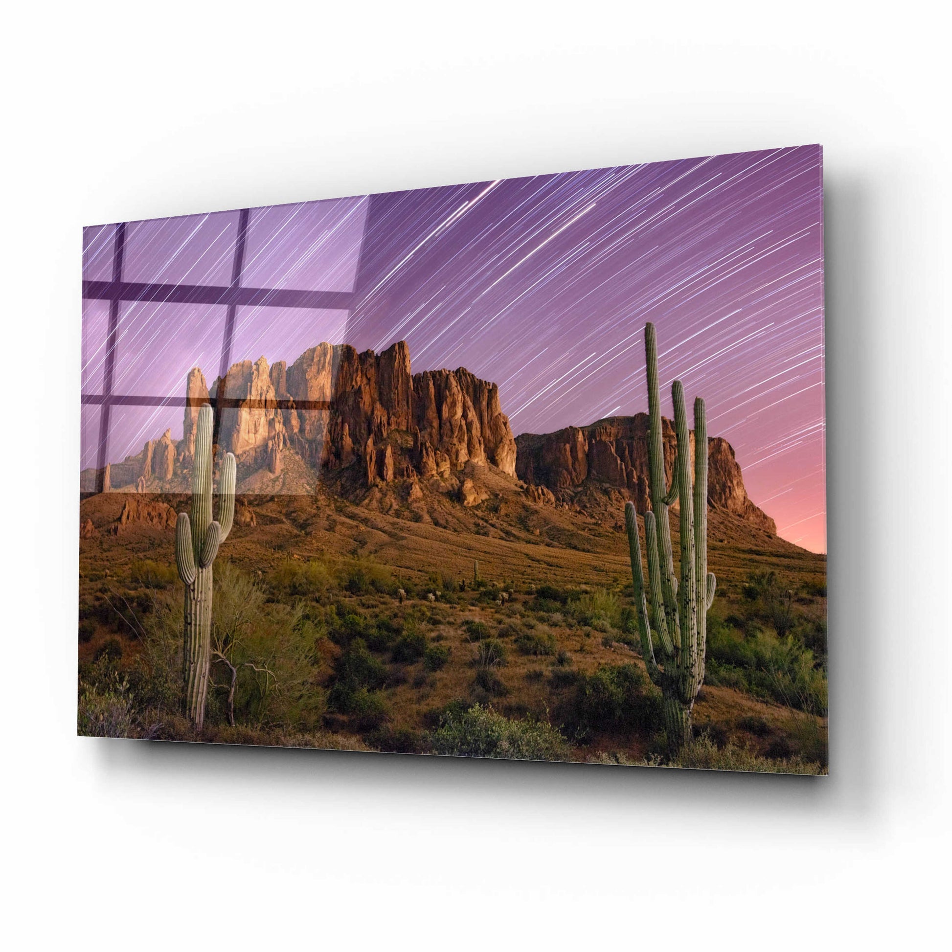 Epic Art 'Lost Dutchman Star Trails' by Mike Jones, Acrylic Glass Wall Art,16x12