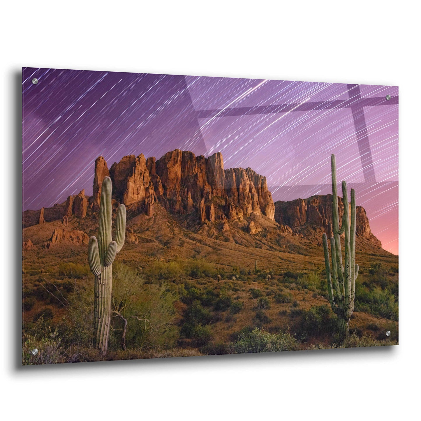 Epic Art 'Lost Dutchman Star Trails' by Mike Jones, Acrylic Glass Wall Art,36x24