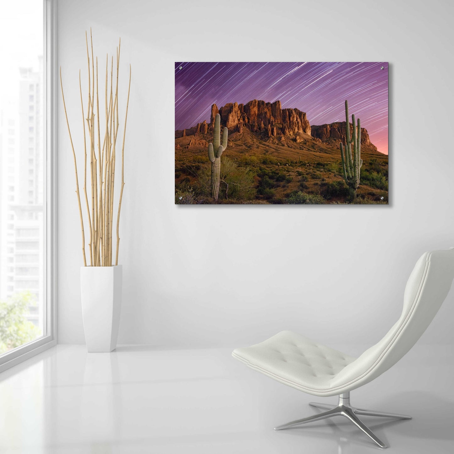 Epic Art 'Lost Dutchman Star Trails' by Mike Jones, Acrylic Glass Wall Art,36x24