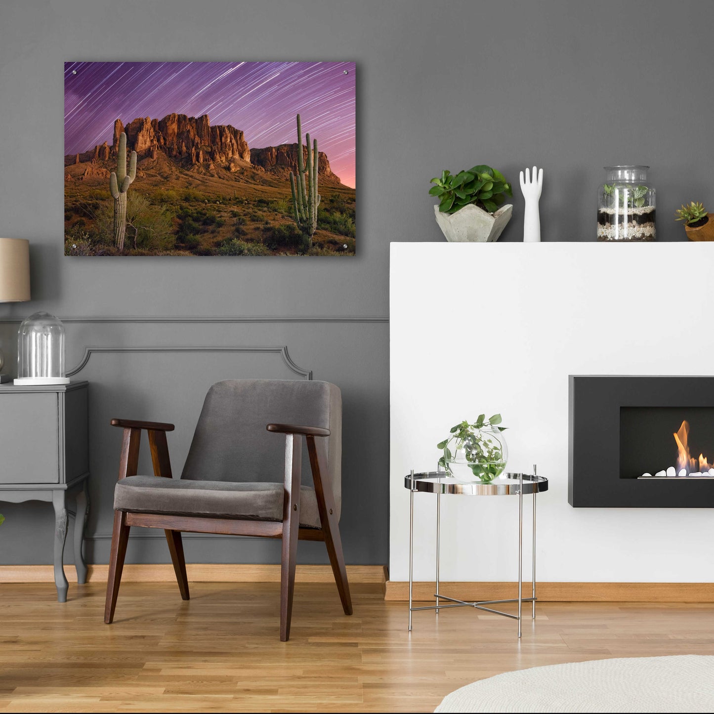 Epic Art 'Lost Dutchman Star Trails' by Mike Jones, Acrylic Glass Wall Art,36x24