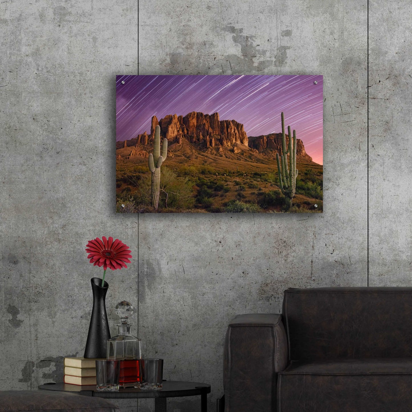 Epic Art 'Lost Dutchman Star Trails' by Mike Jones, Acrylic Glass Wall Art,36x24