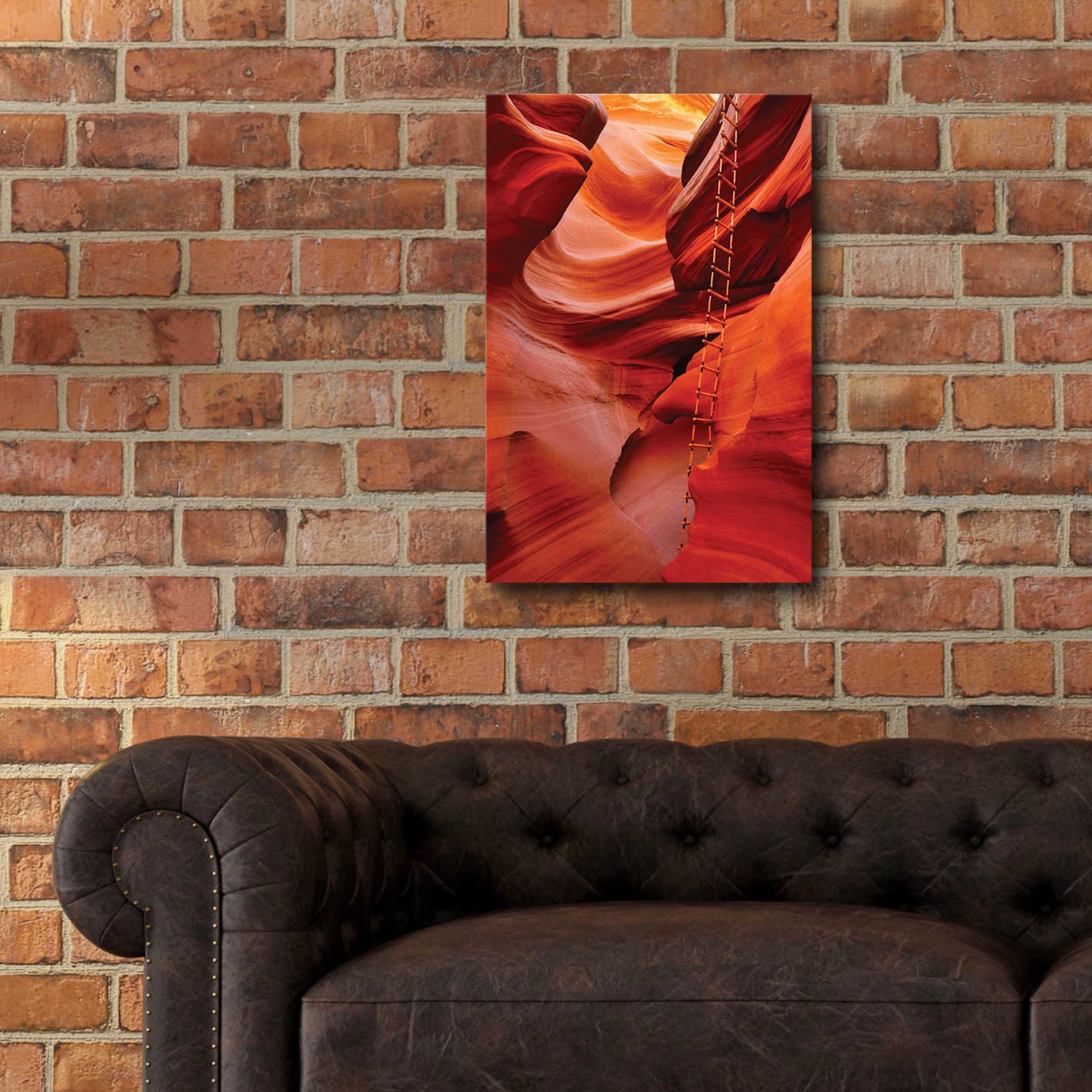 Epic Art 'Lower Antelope Canyon Ladder' by Mike Jones, Acrylic Glass Wall Art,16x24