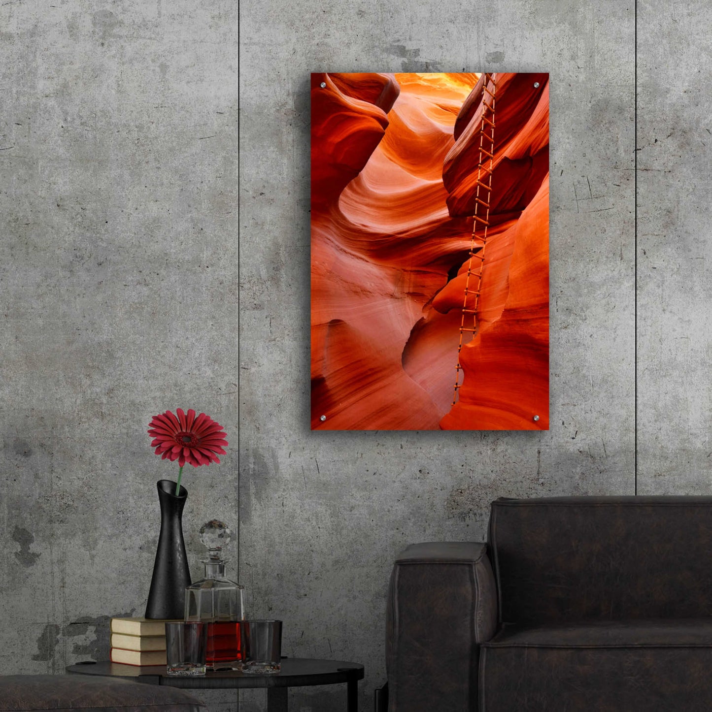 Epic Art 'Lower Antelope Canyon Ladder' by Mike Jones, Acrylic Glass Wall Art,24x36