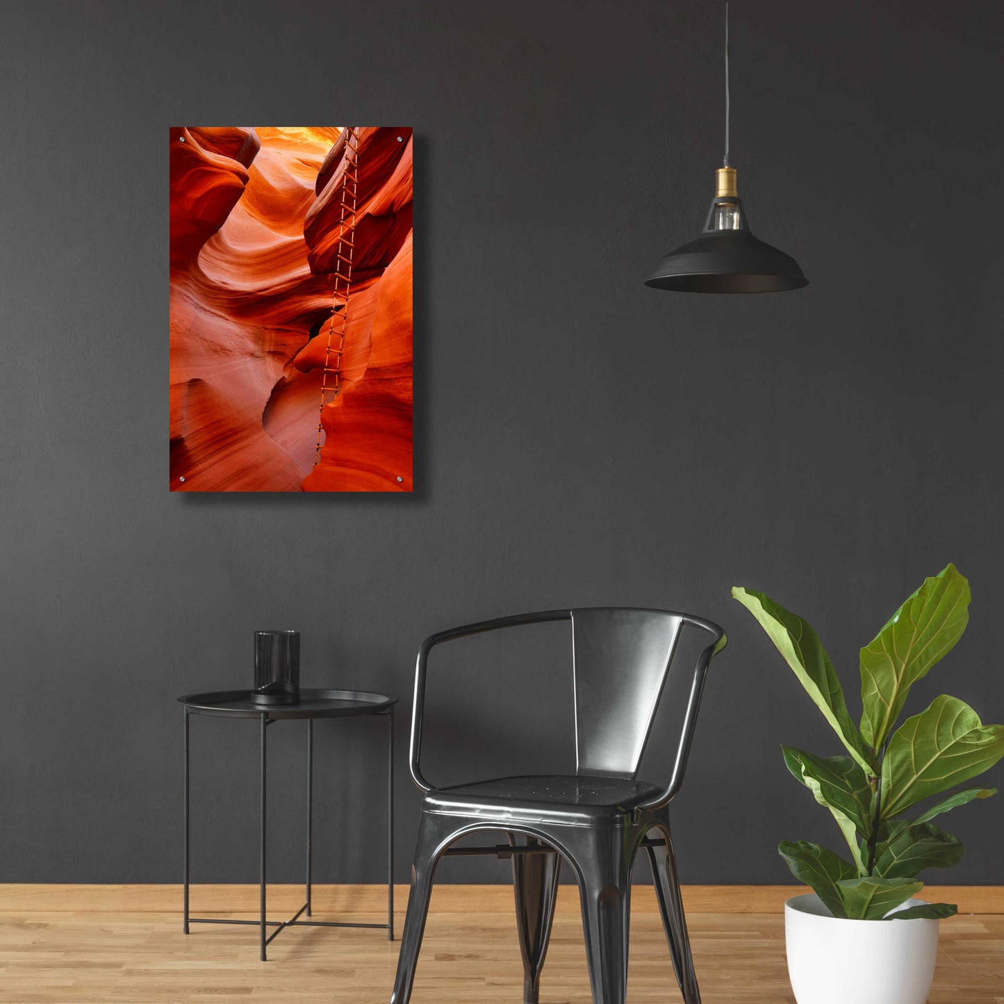 Epic Art 'Lower Antelope Canyon Ladder' by Mike Jones, Acrylic Glass Wall Art,24x36