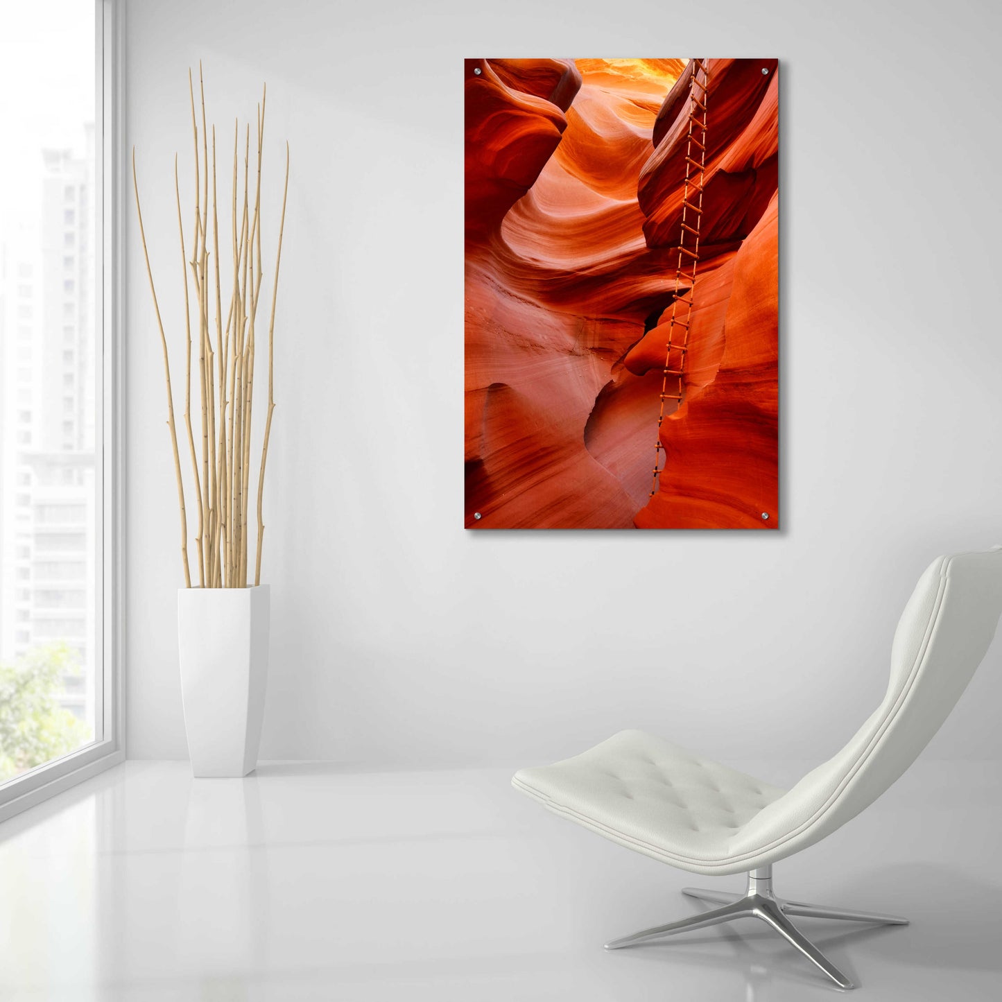 Epic Art 'Lower Antelope Canyon Ladder' by Mike Jones, Acrylic Glass Wall Art,24x36