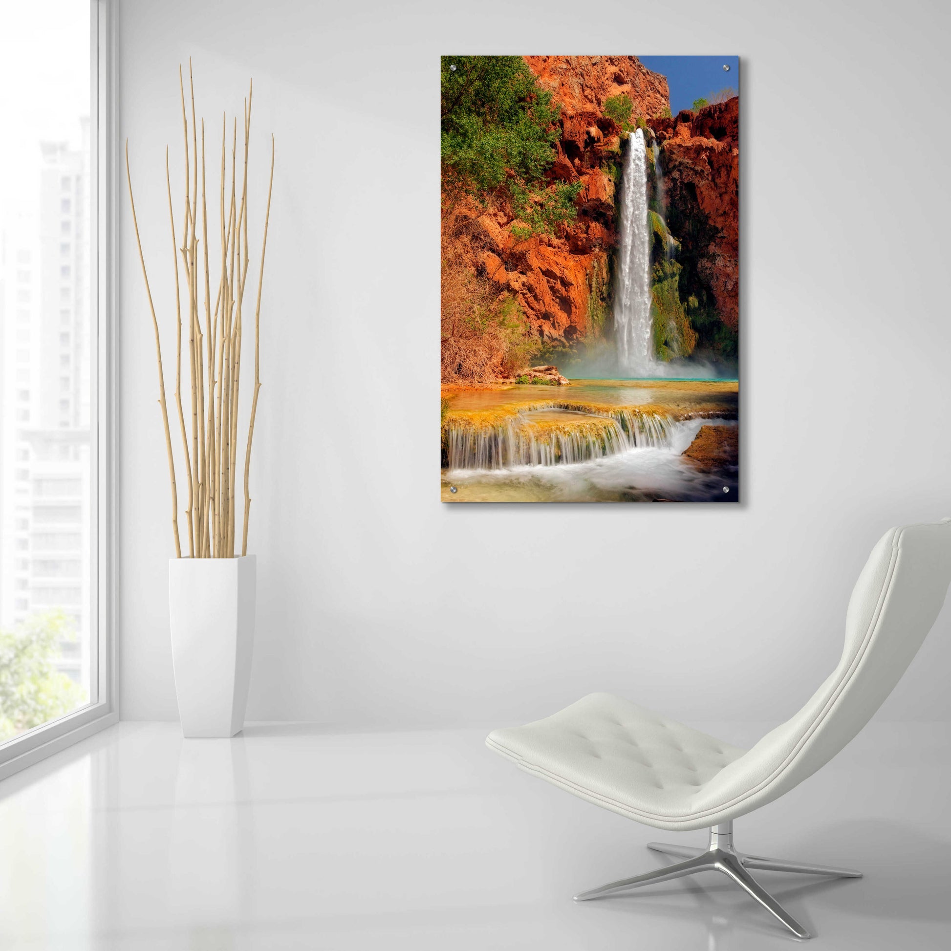 Epic Art 'Mooney Falls' by Mike Jones, Acrylic Glass Wall Art,24x36