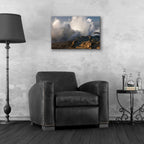 Epic Art 'Oregon Shore Acres Guy Huge Wave ' by Mike Jones, Acrylic Glass Wall Art,24x16
