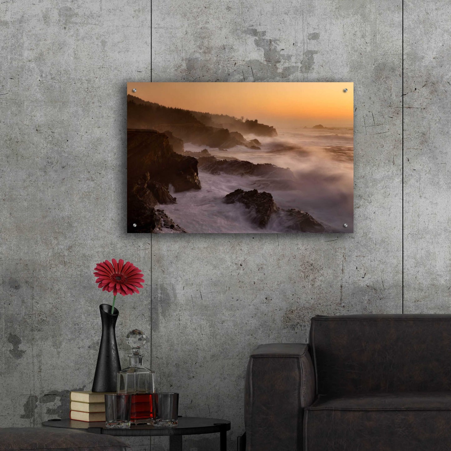 Epic Art 'Oregon Shore Acres SP Dusk' by Mike Jones, Acrylic Glass Wall Art,36x24