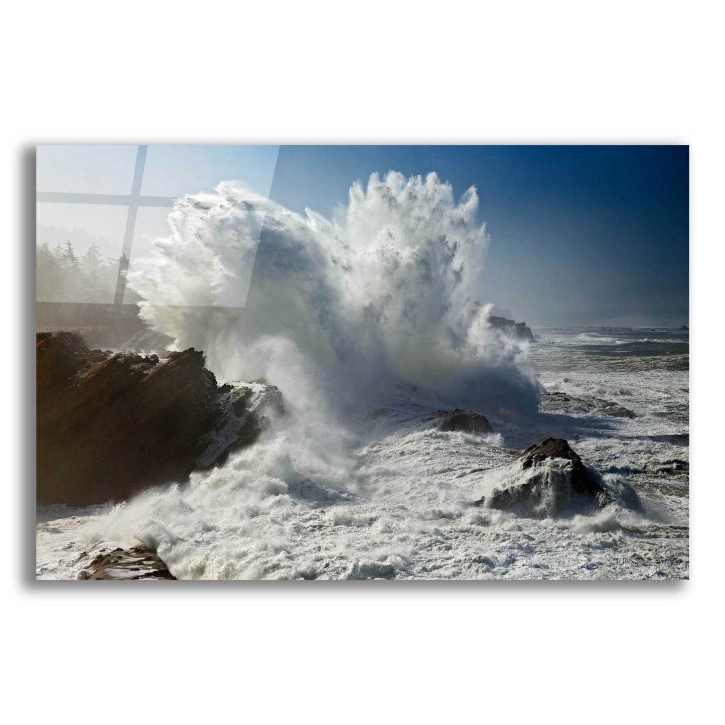 Epic Art 'Oregon Shore Acres SP Wave' by Mike Jones, Acrylic Glass Wall Art,16x12