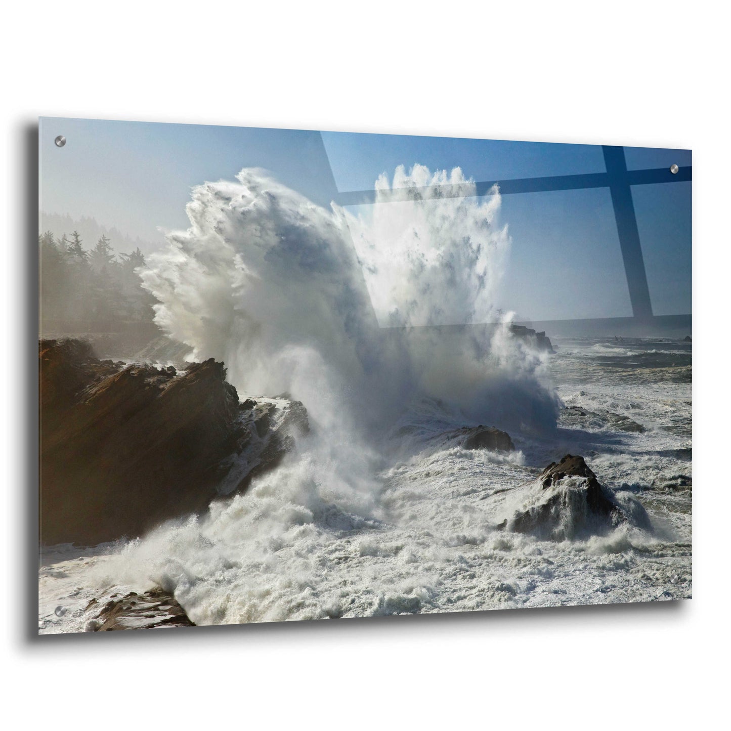 Epic Art 'Oregon Shore Acres SP Wave' by Mike Jones, Acrylic Glass Wall Art,36x24