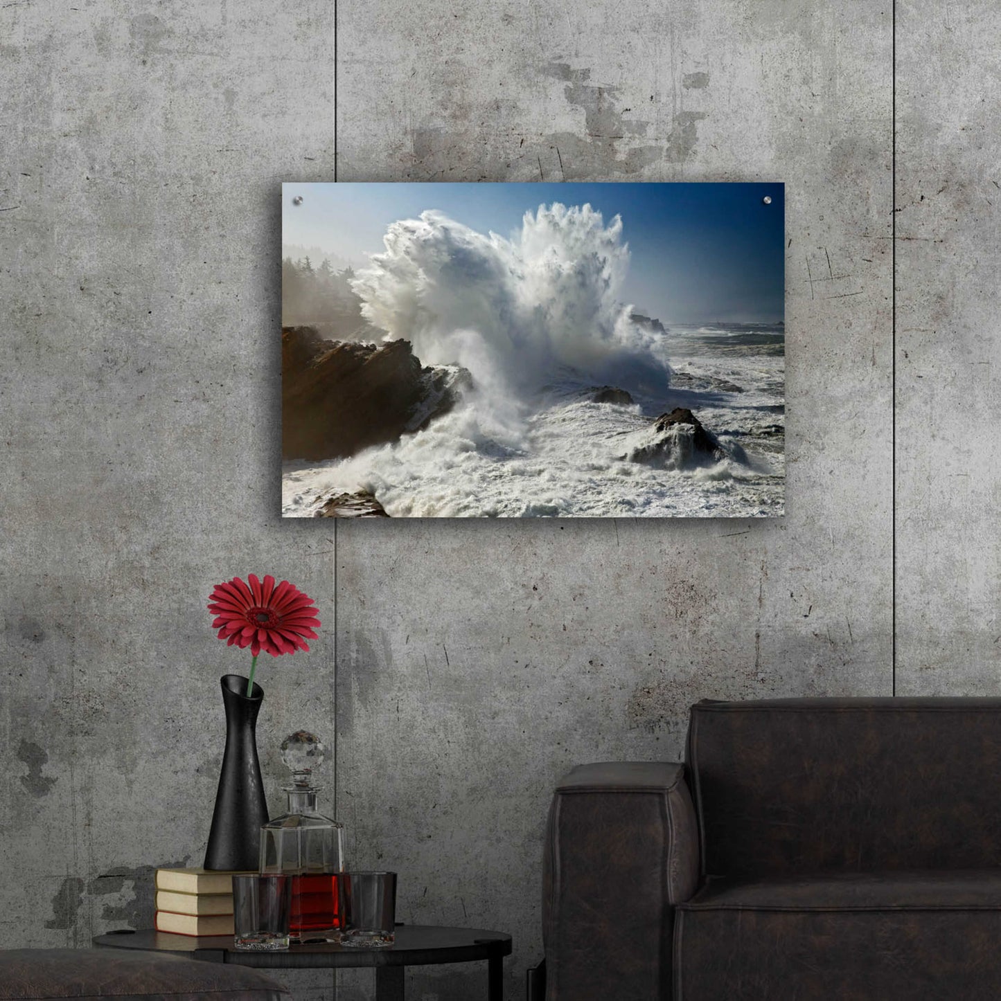 Epic Art 'Oregon Shore Acres SP Wave' by Mike Jones, Acrylic Glass Wall Art,36x24