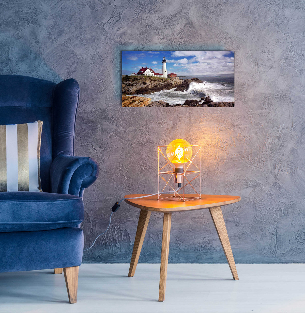 Epic Art 'Portland Head Light' by Mike Jones, Acrylic Glass Wall Art,24x12