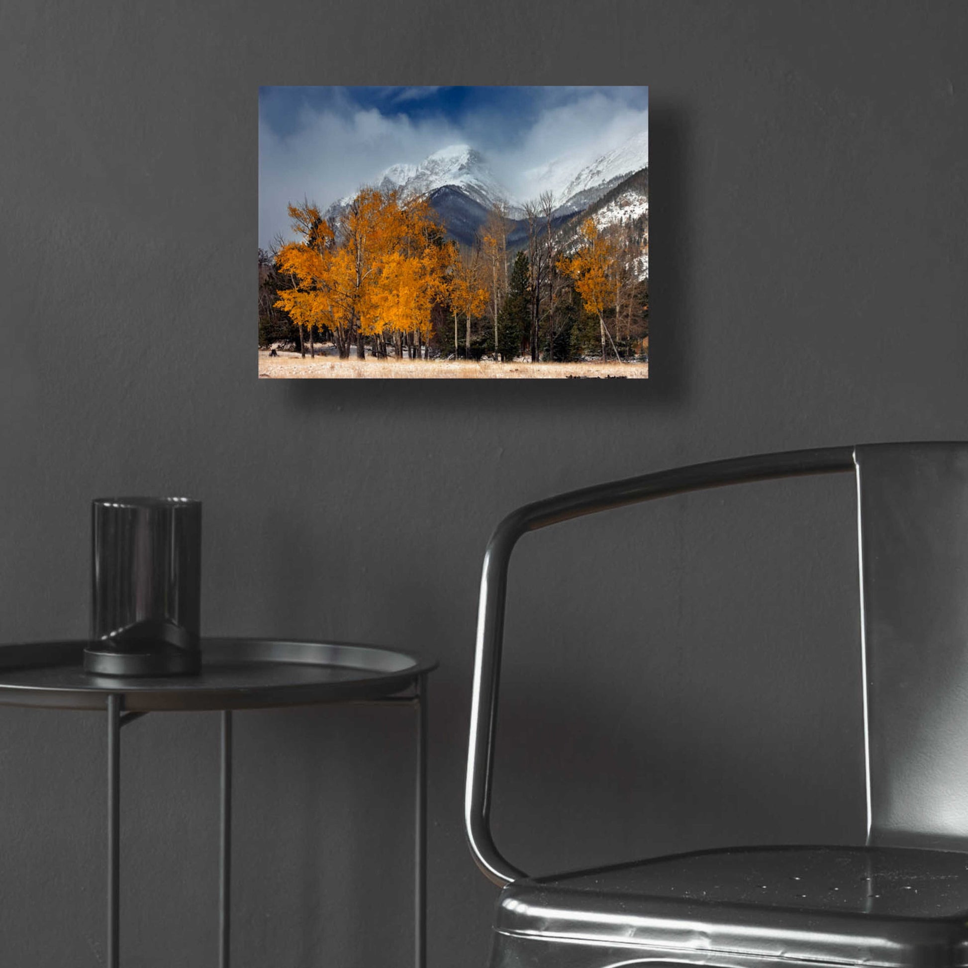 Epic Art 'RMNP Aspens and Storm Clouds' by Mike Jones, Acrylic Glass Wall Art,16x12