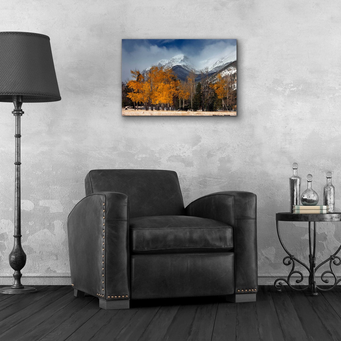 Epic Art 'RMNP Aspens and Storm Clouds' by Mike Jones, Acrylic Glass Wall Art,24x16