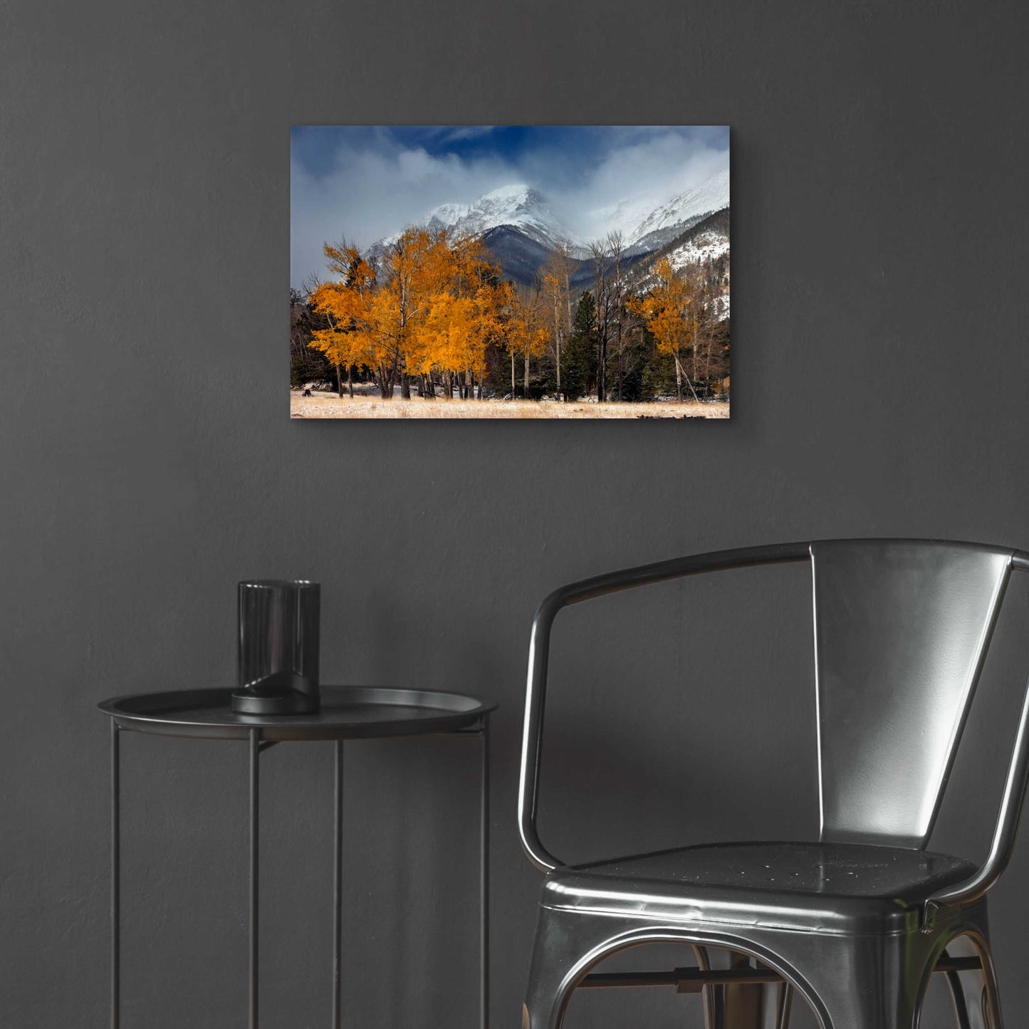 Epic Art 'RMNP Aspens and Storm Clouds' by Mike Jones, Acrylic Glass Wall Art,24x16