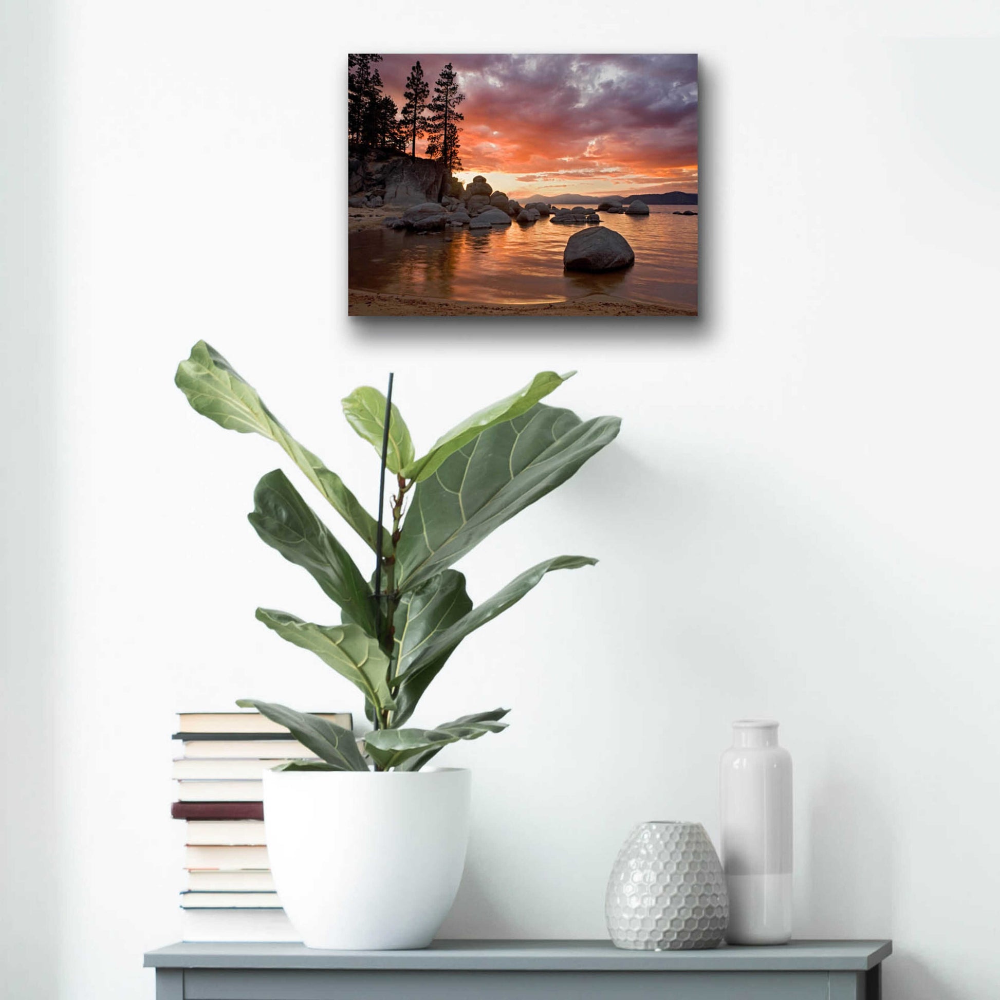 Epic Art 'Sand Harbor Sunset' by Mike Jones, Acrylic Glass Wall Art,16x12