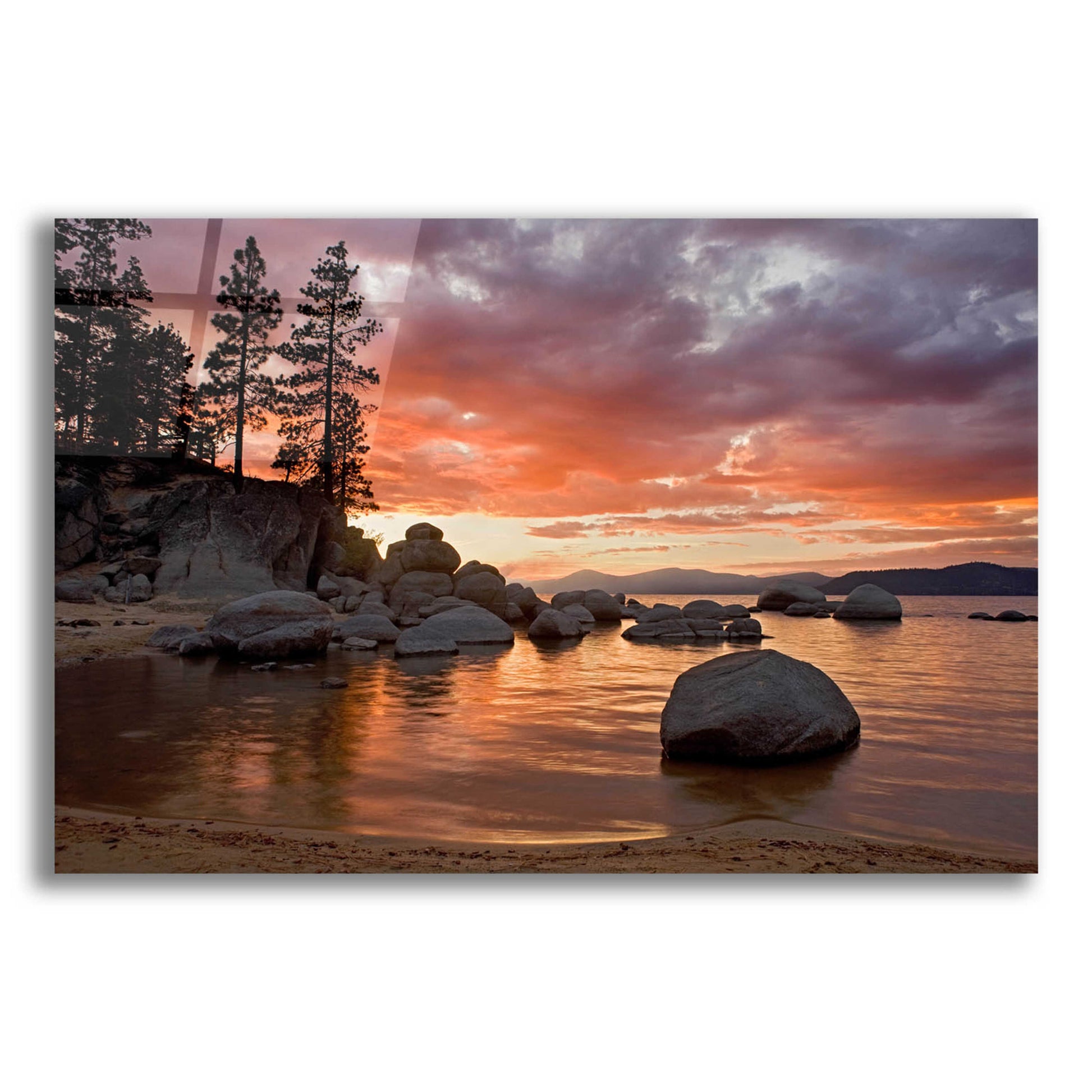 Epic Art 'Sand Harbor Sunset' by Mike Jones, Acrylic Glass Wall Art,16x12