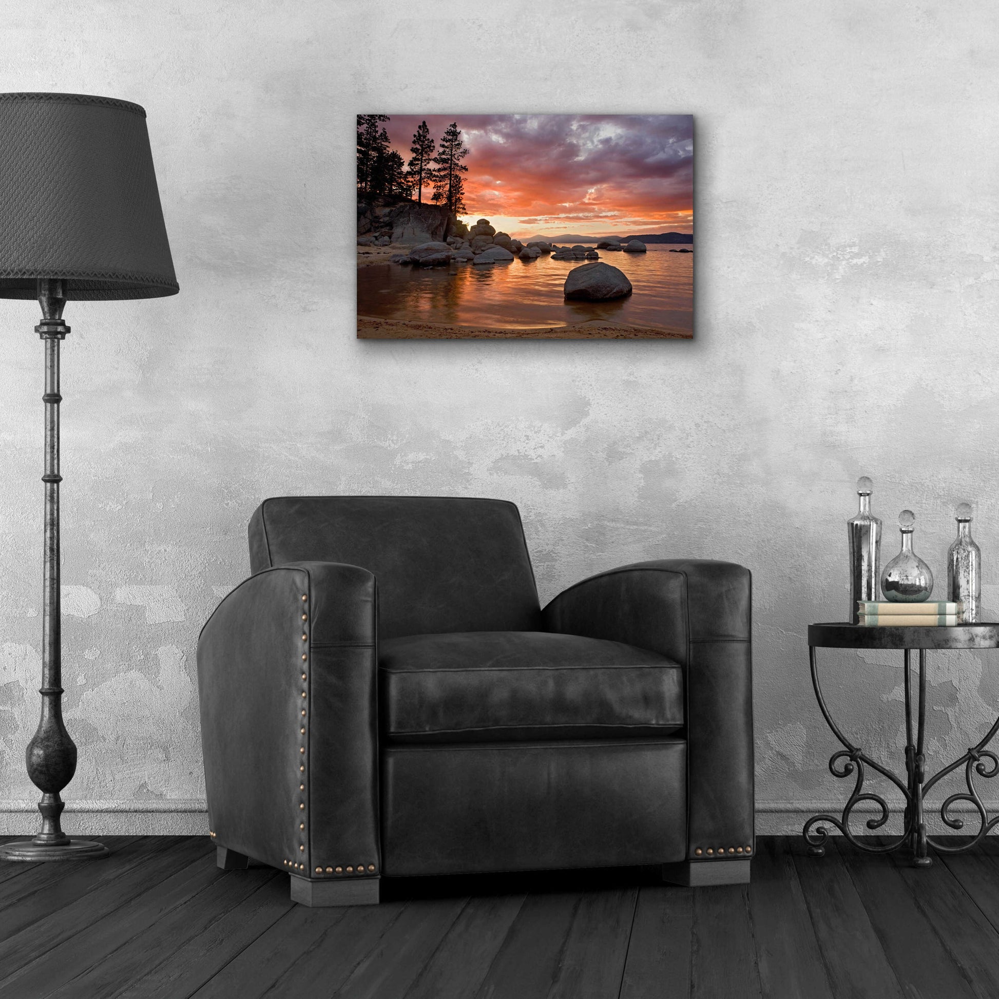 Epic Art 'Sand Harbor Sunset' by Mike Jones, Acrylic Glass Wall Art,24x16