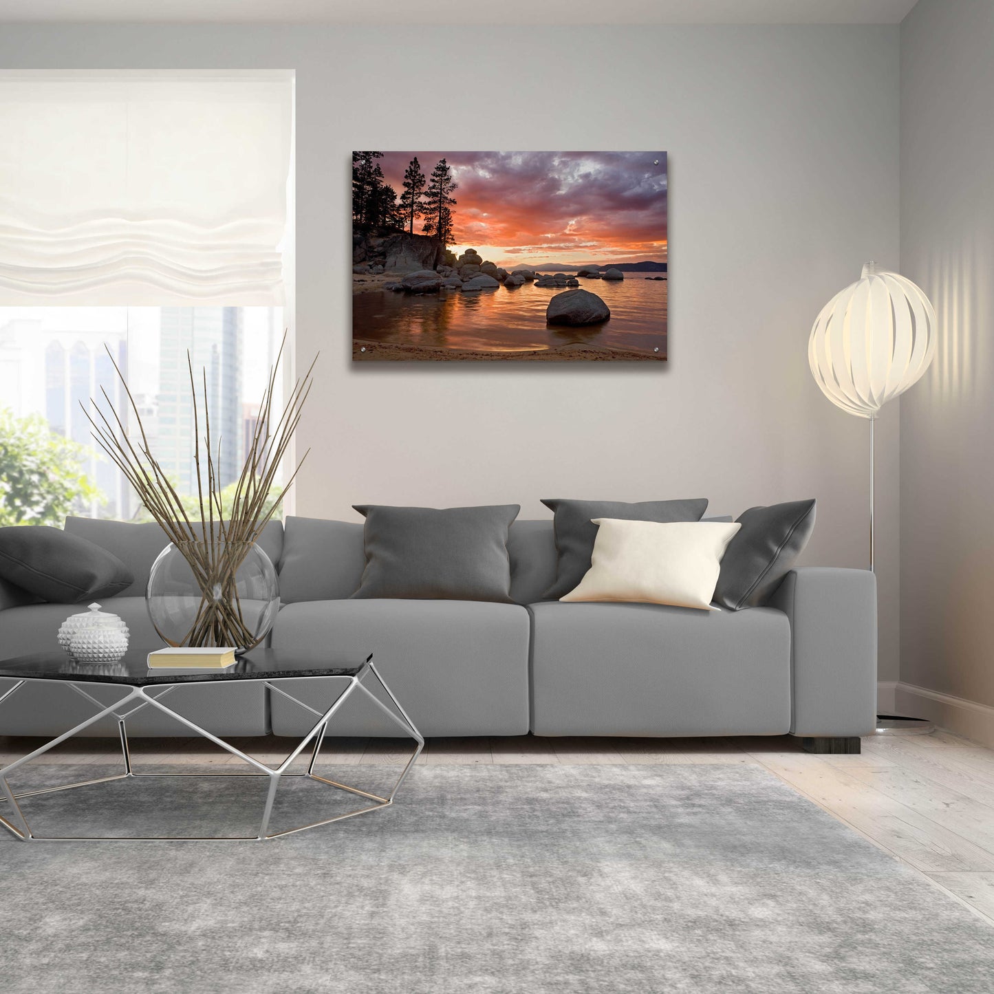 Epic Art 'Sand Harbor Sunset' by Mike Jones, Acrylic Glass Wall Art,36x24