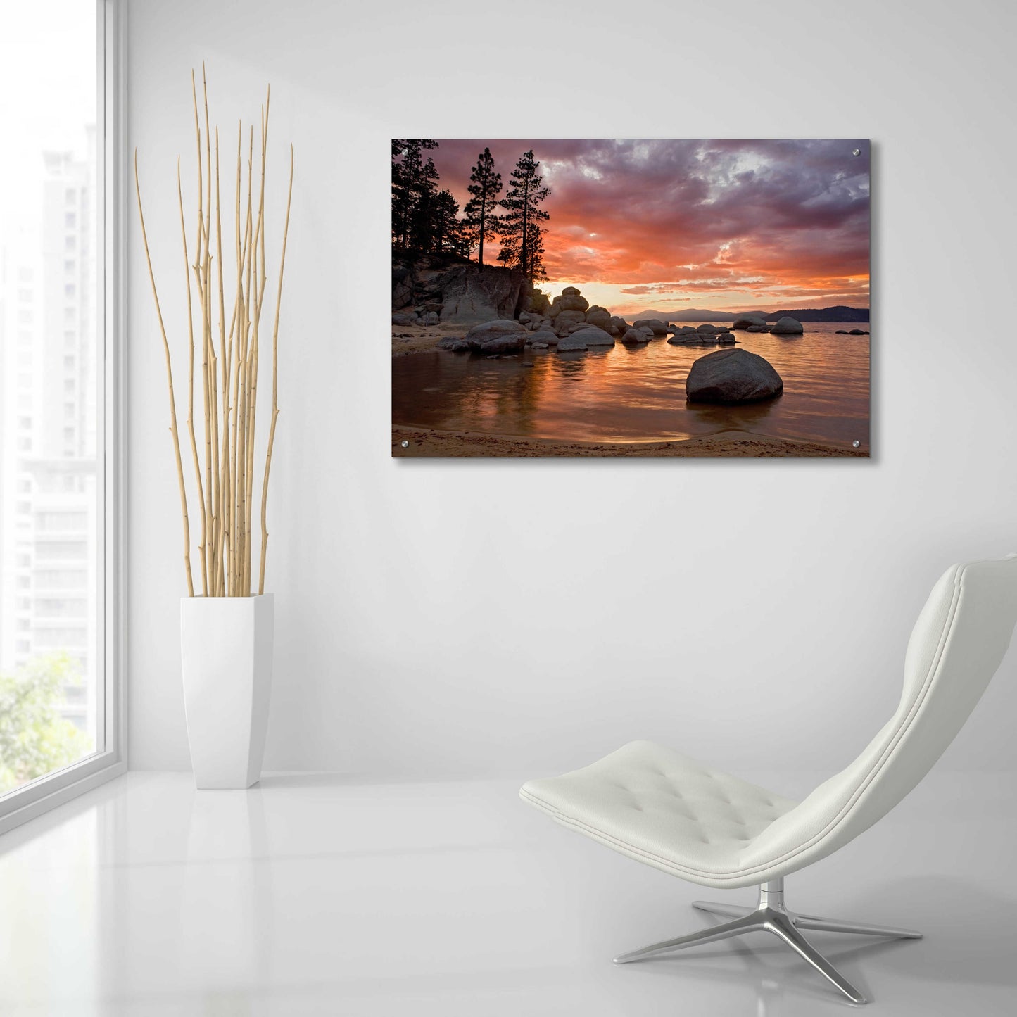 Epic Art 'Sand Harbor Sunset' by Mike Jones, Acrylic Glass Wall Art,36x24