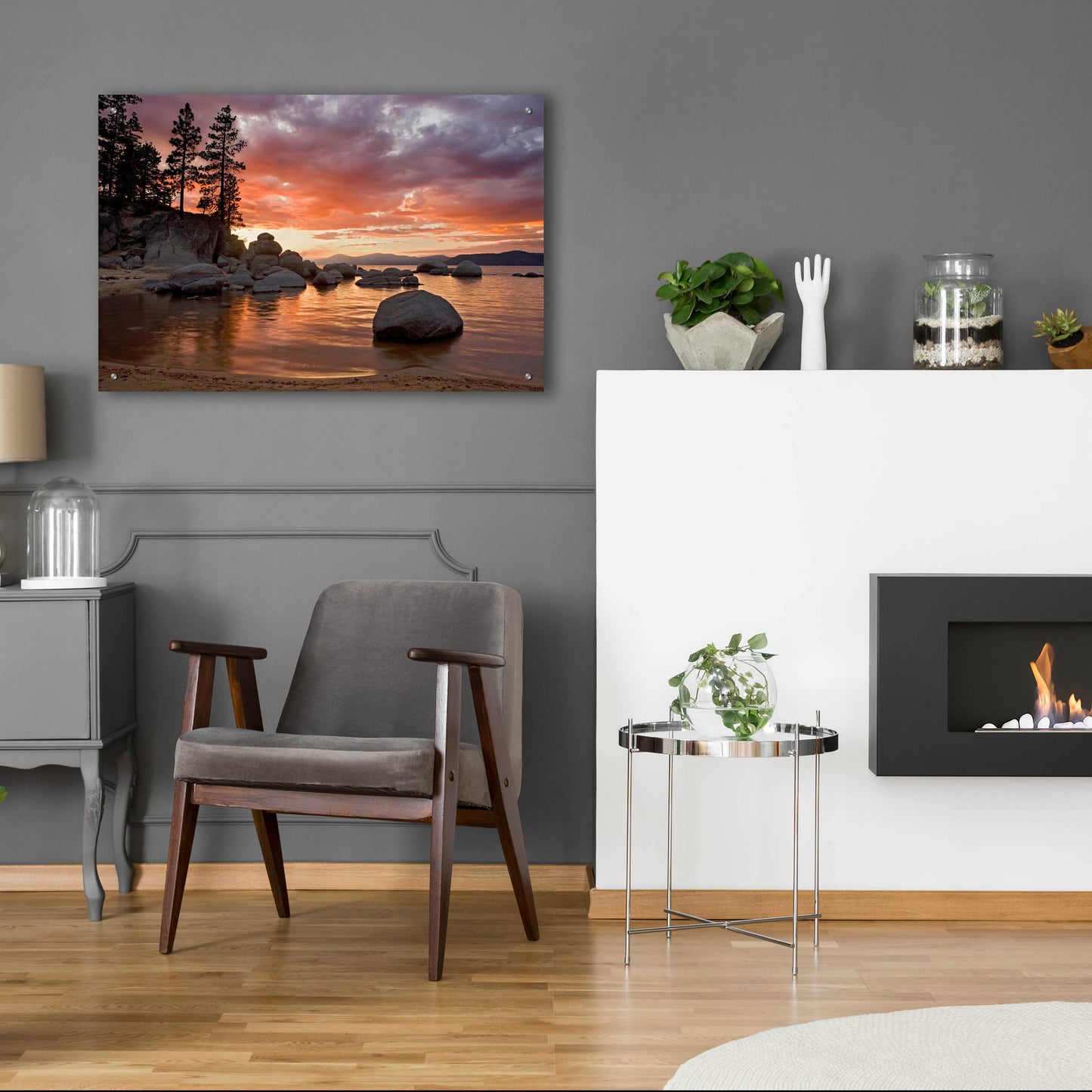 Epic Art 'Sand Harbor Sunset' by Mike Jones, Acrylic Glass Wall Art,36x24