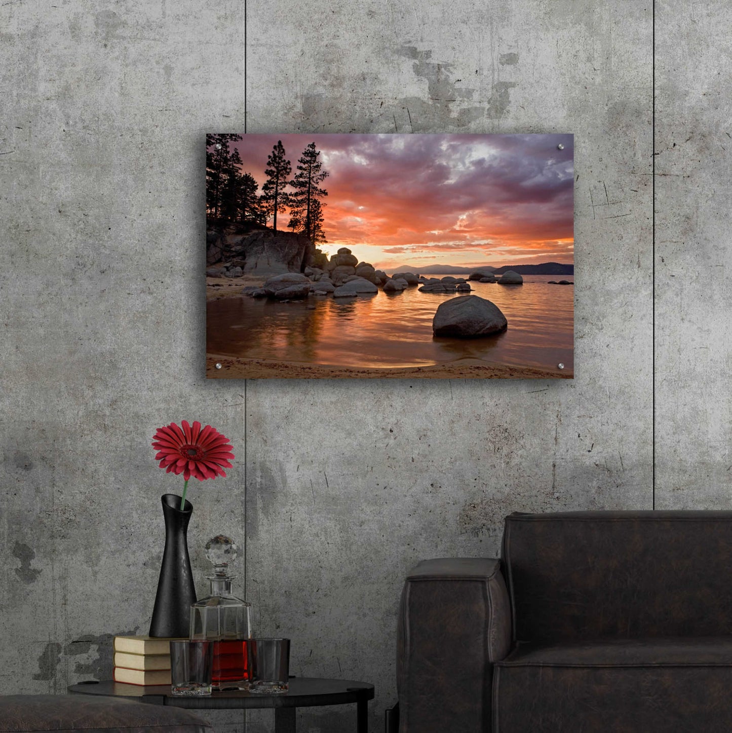 Epic Art 'Sand Harbor Sunset' by Mike Jones, Acrylic Glass Wall Art,36x24