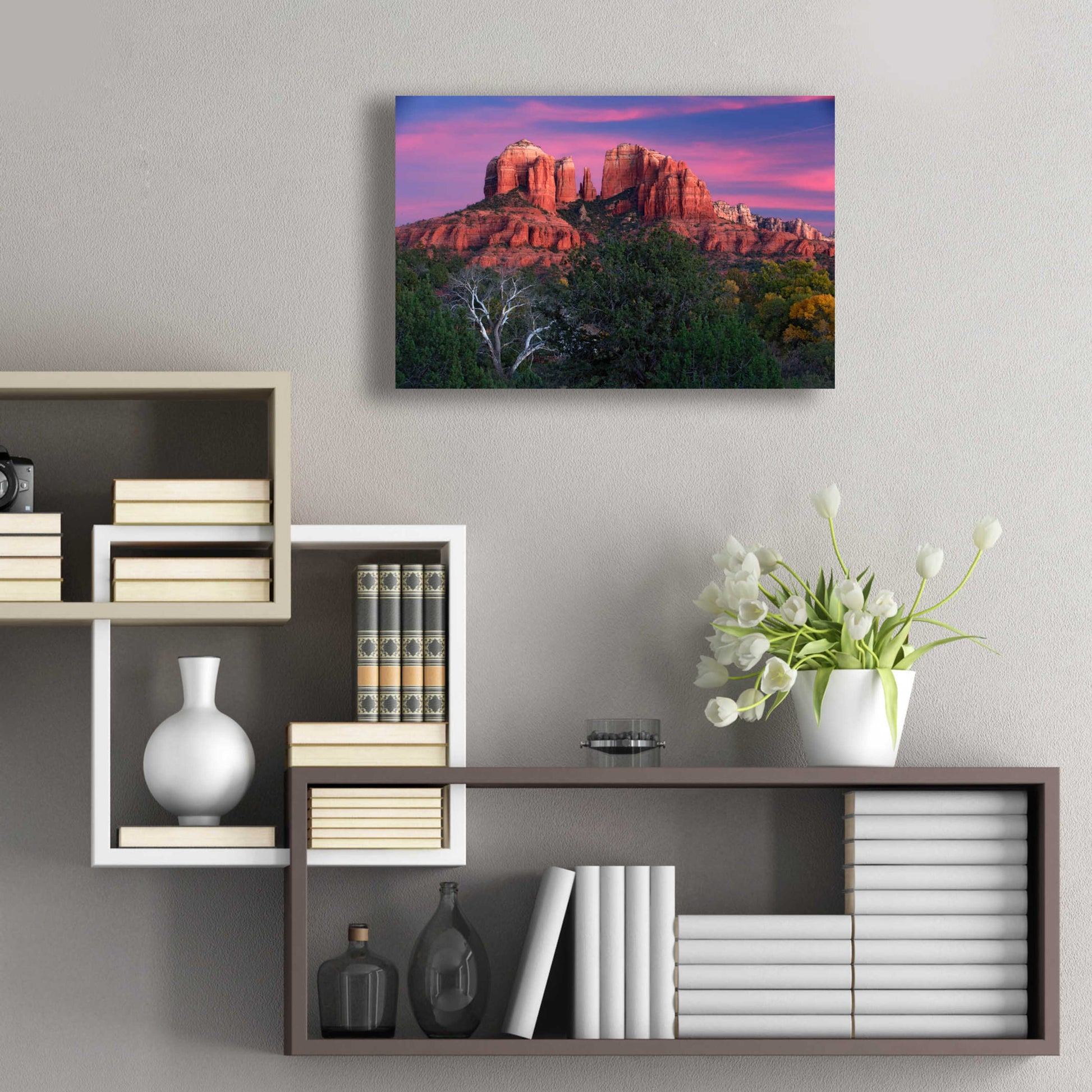 Epic Art 'Sedona Cathedral Rock Dusk' by Mike Jones, Acrylic Glass Wall Art,24x16