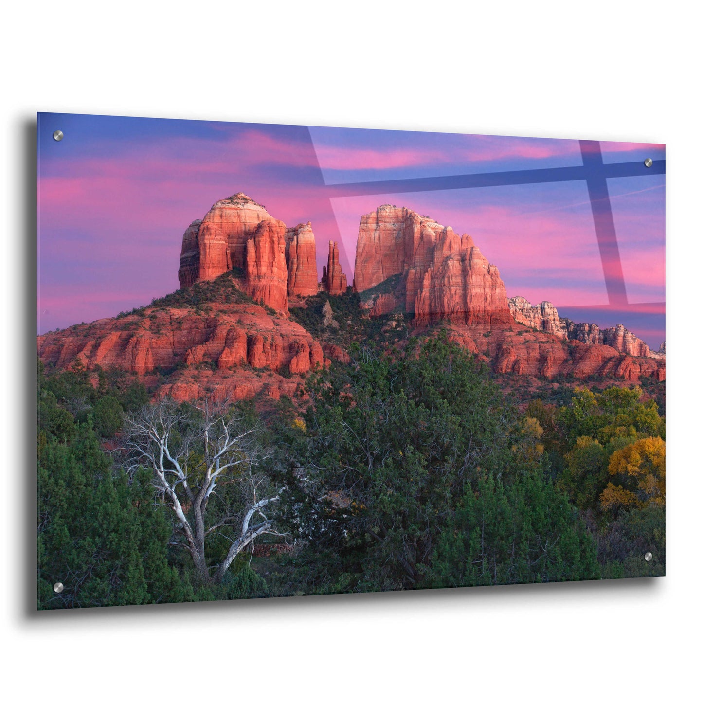 Epic Art 'Sedona Cathedral Rock Dusk' by Mike Jones, Acrylic Glass Wall Art,36x24